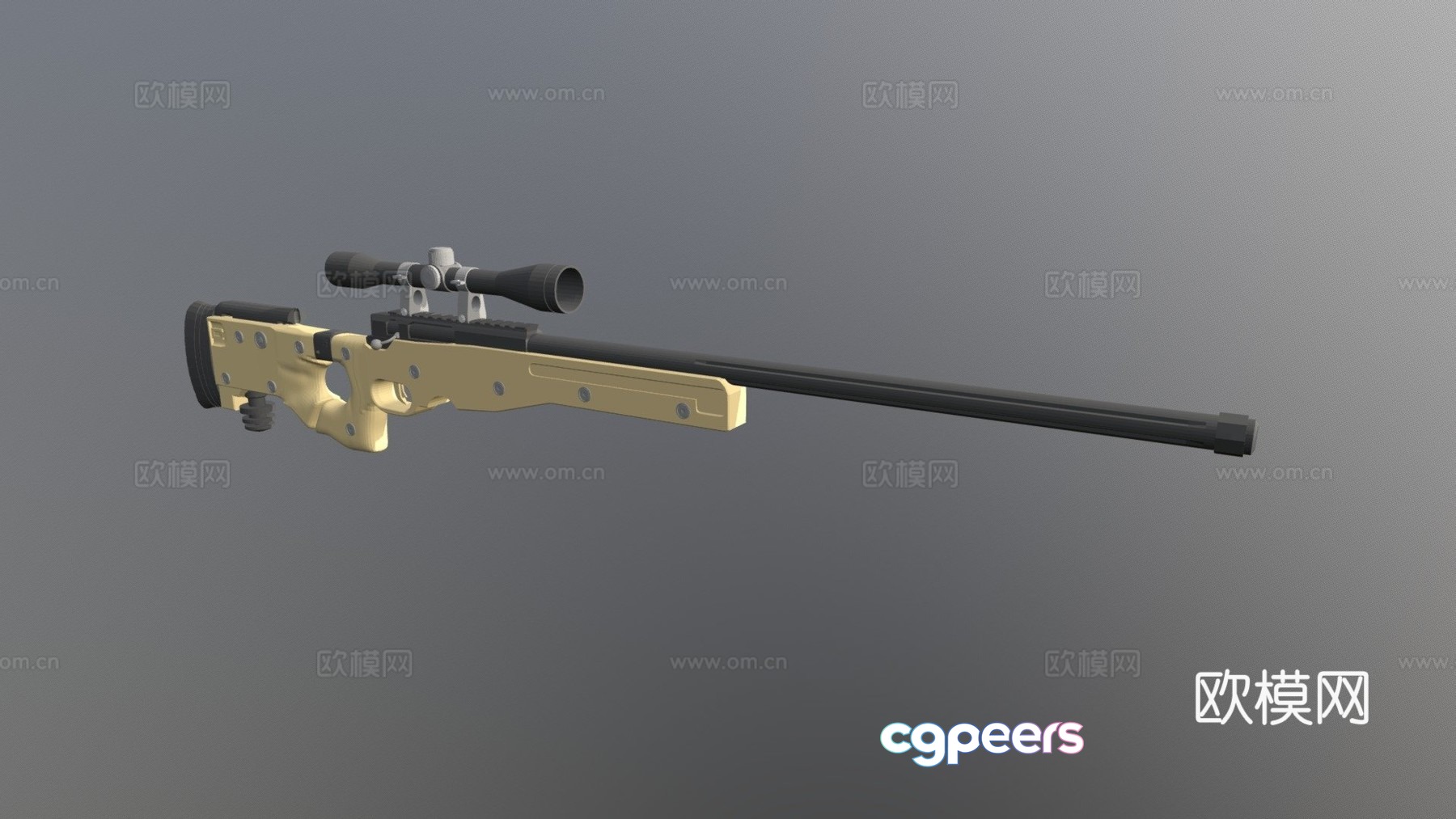 AWP (low polygon version) 3d model AWP (low polygon version) 3d model