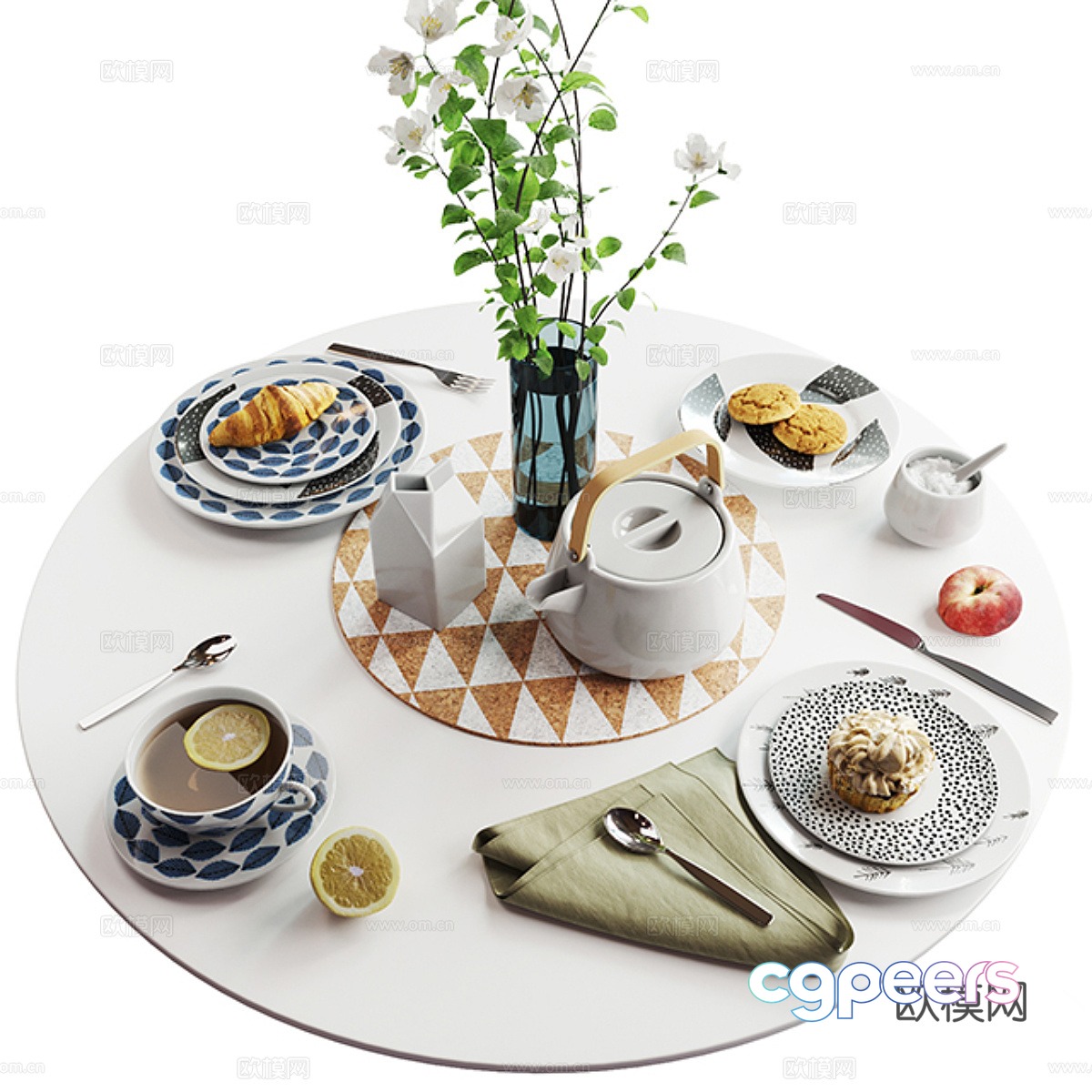 Jewelry ornaments Decorative set Tableware Tea set 3D model Jewelry ornaments Decorative set Tableware Tea set 3D model