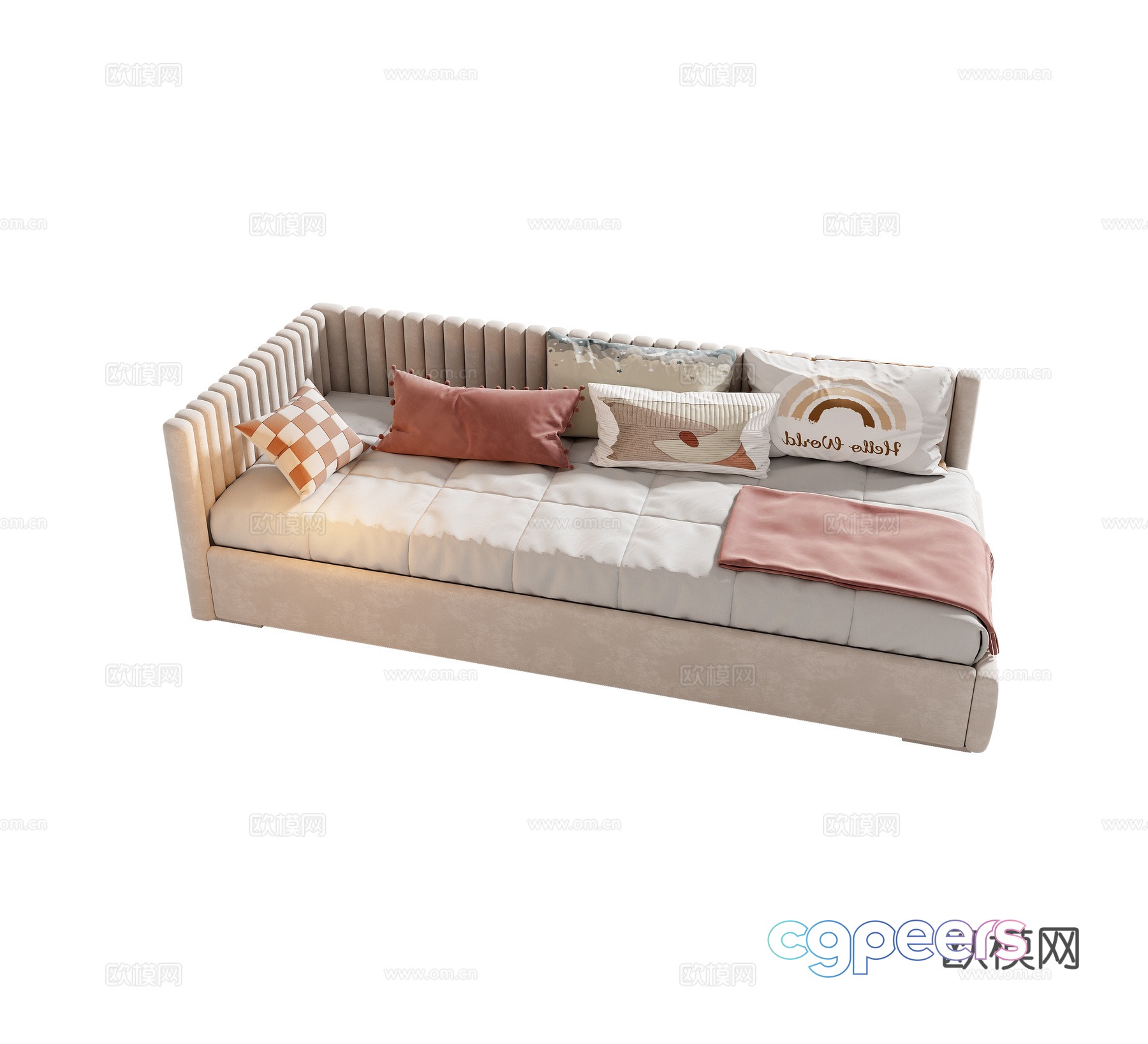 Modern single bed 3d model Modern single bed 3d model