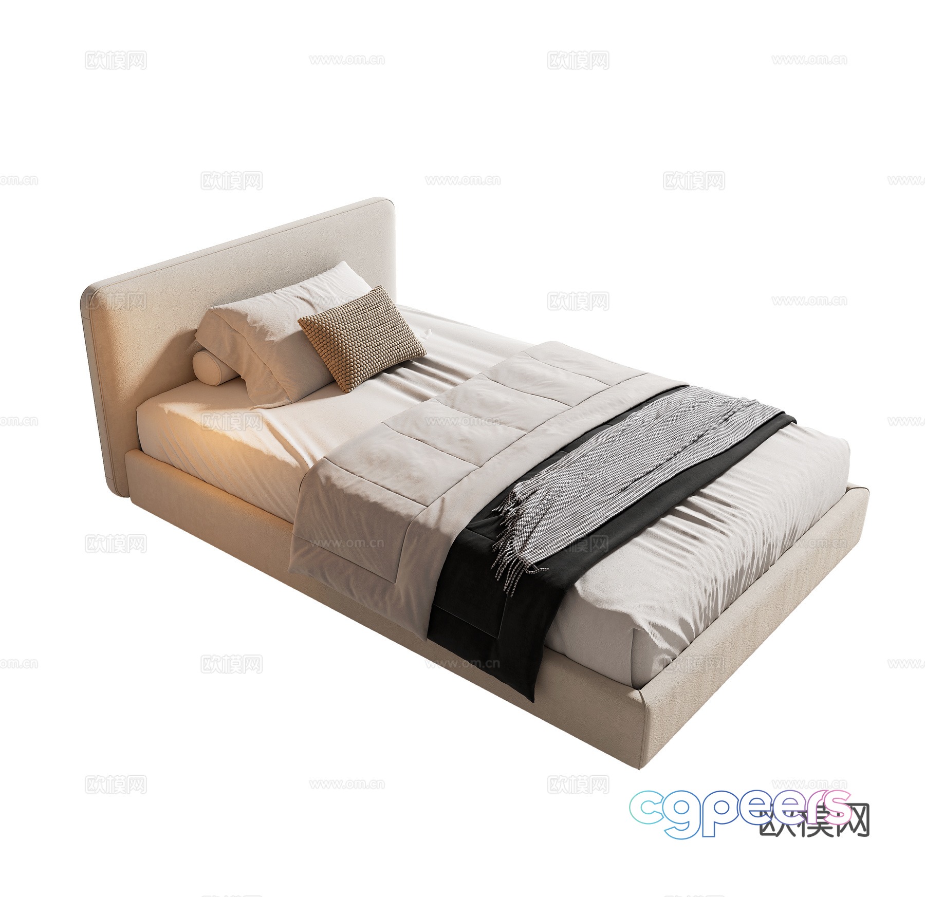 Modern single bed 3d model Modern single bed 3d model