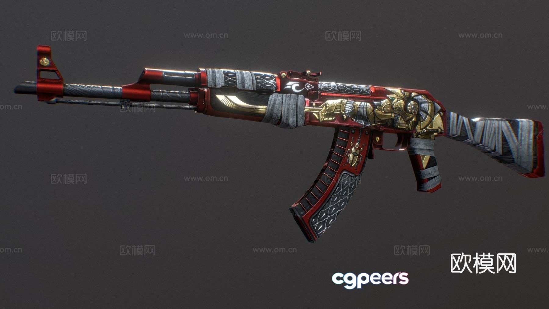 AK-47 Anubis Edition 3d model AK-47 Anubis Edition 3d model
