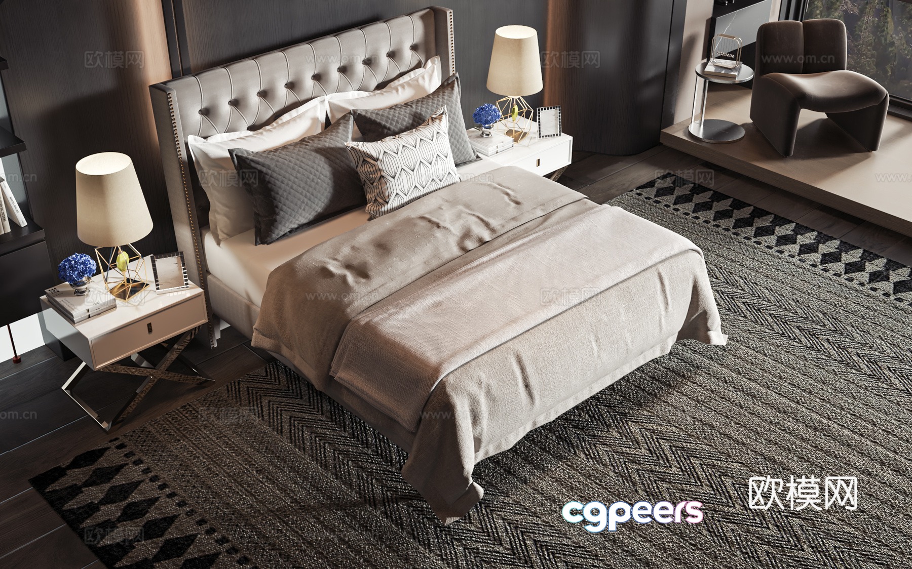 American style product bed 3D model American style product bed 3D model