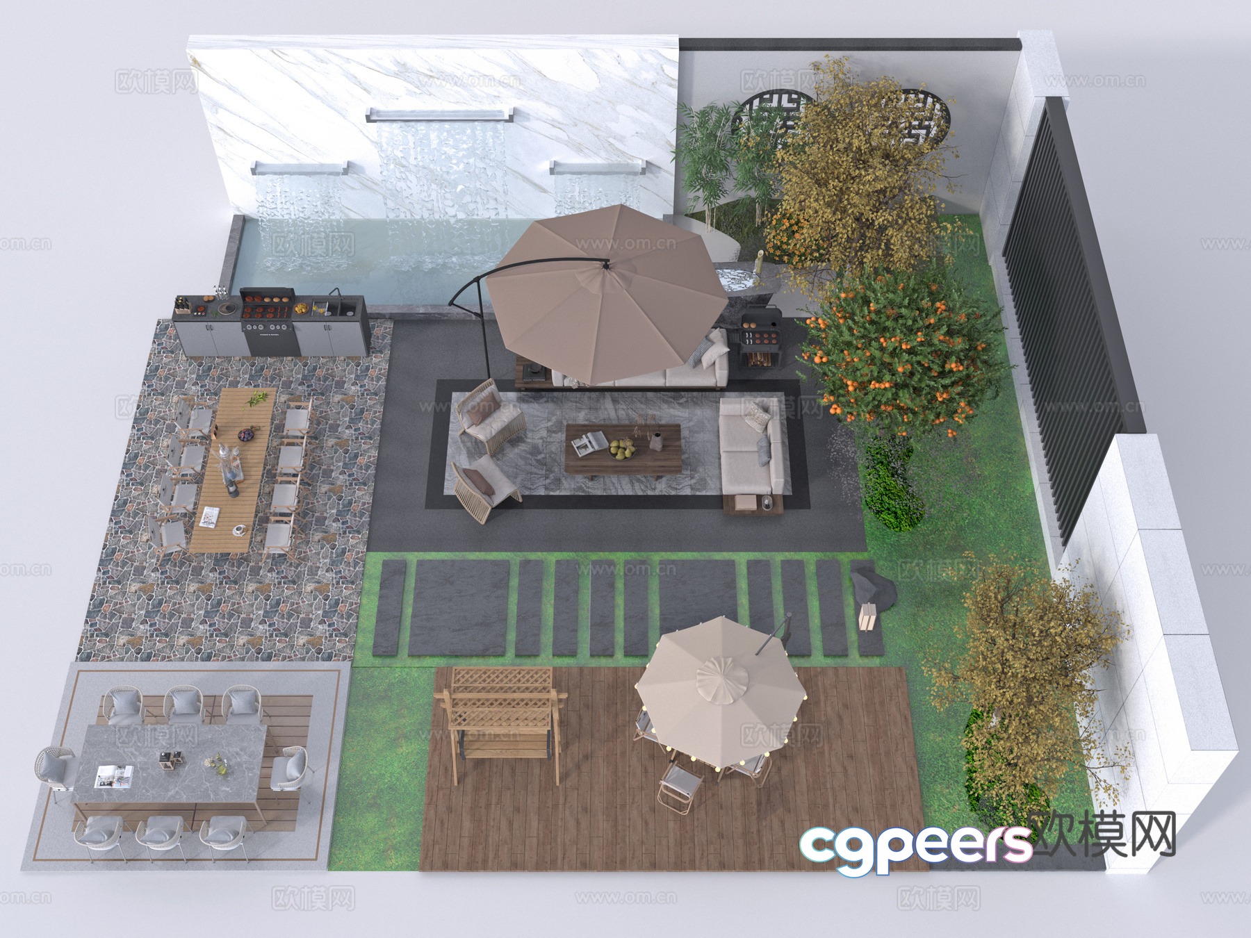 Outdoor garden 3d model Outdoor garden 3d model