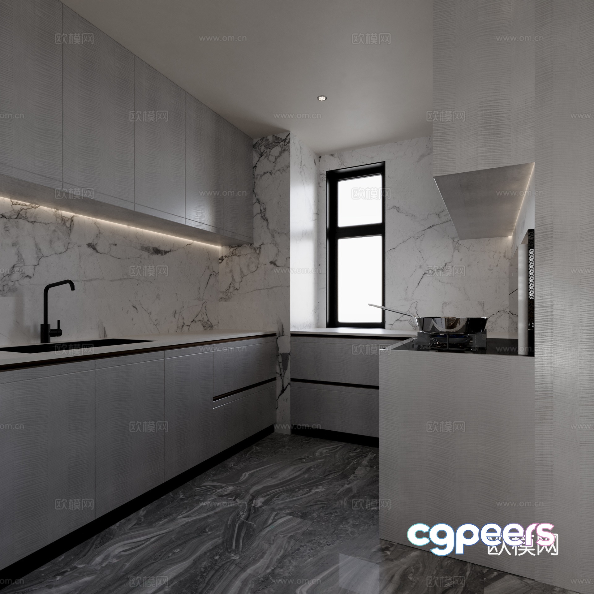 Modern kitchen 3d model Modern kitchen 3d model