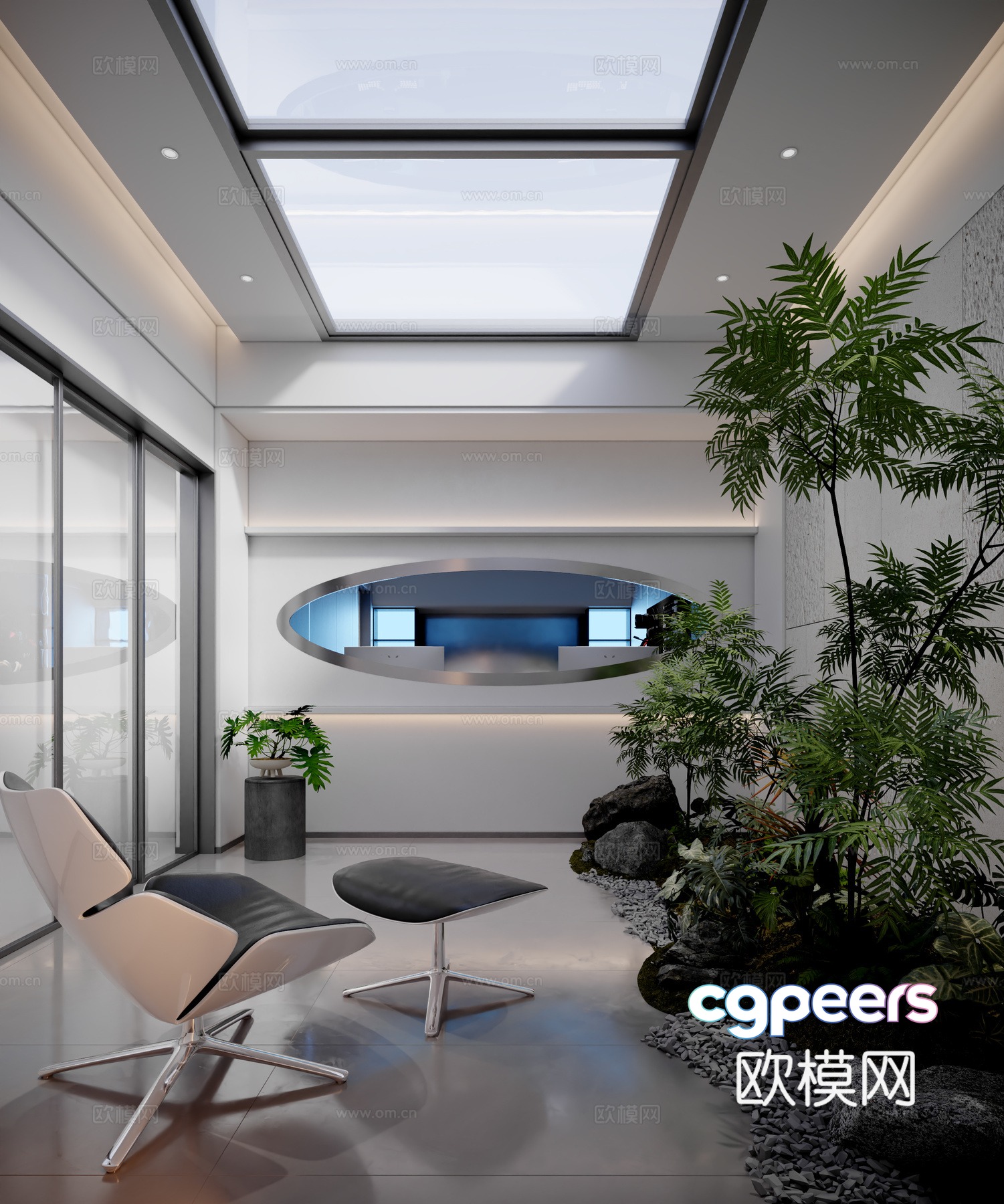 Modern landscape leisure area 3D model Modern landscape leisure area 3D model