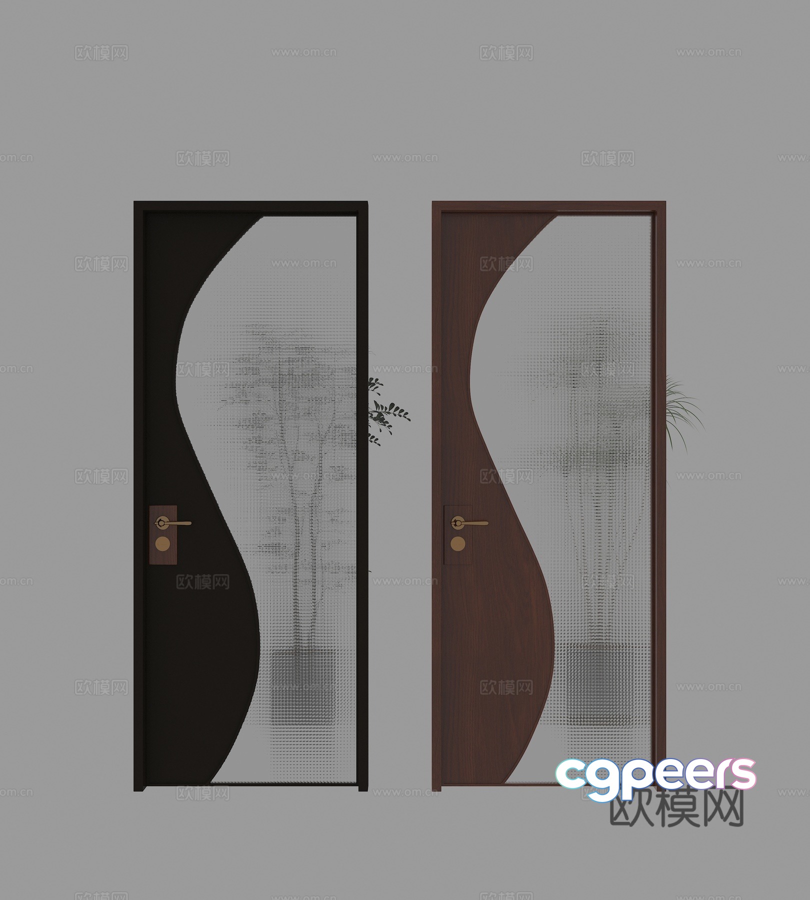 Modern simple bathroom door 3D model Modern simple bathroom door 3D model