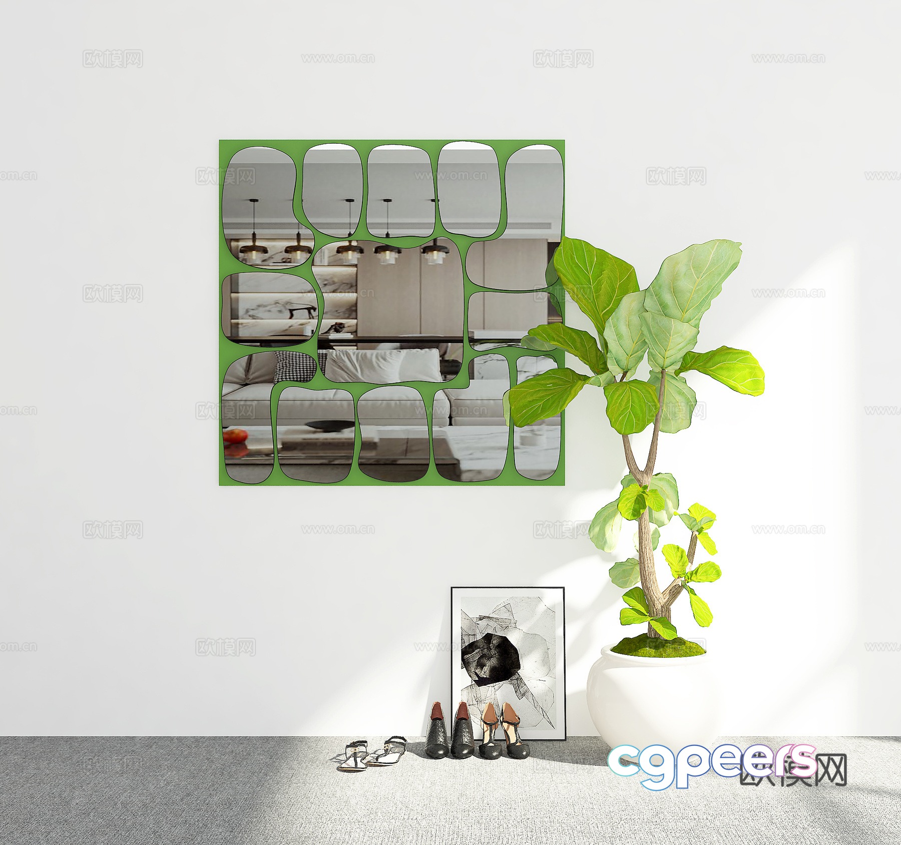 Modern decorative mirror 3d model Modern decorative mirror 3d model