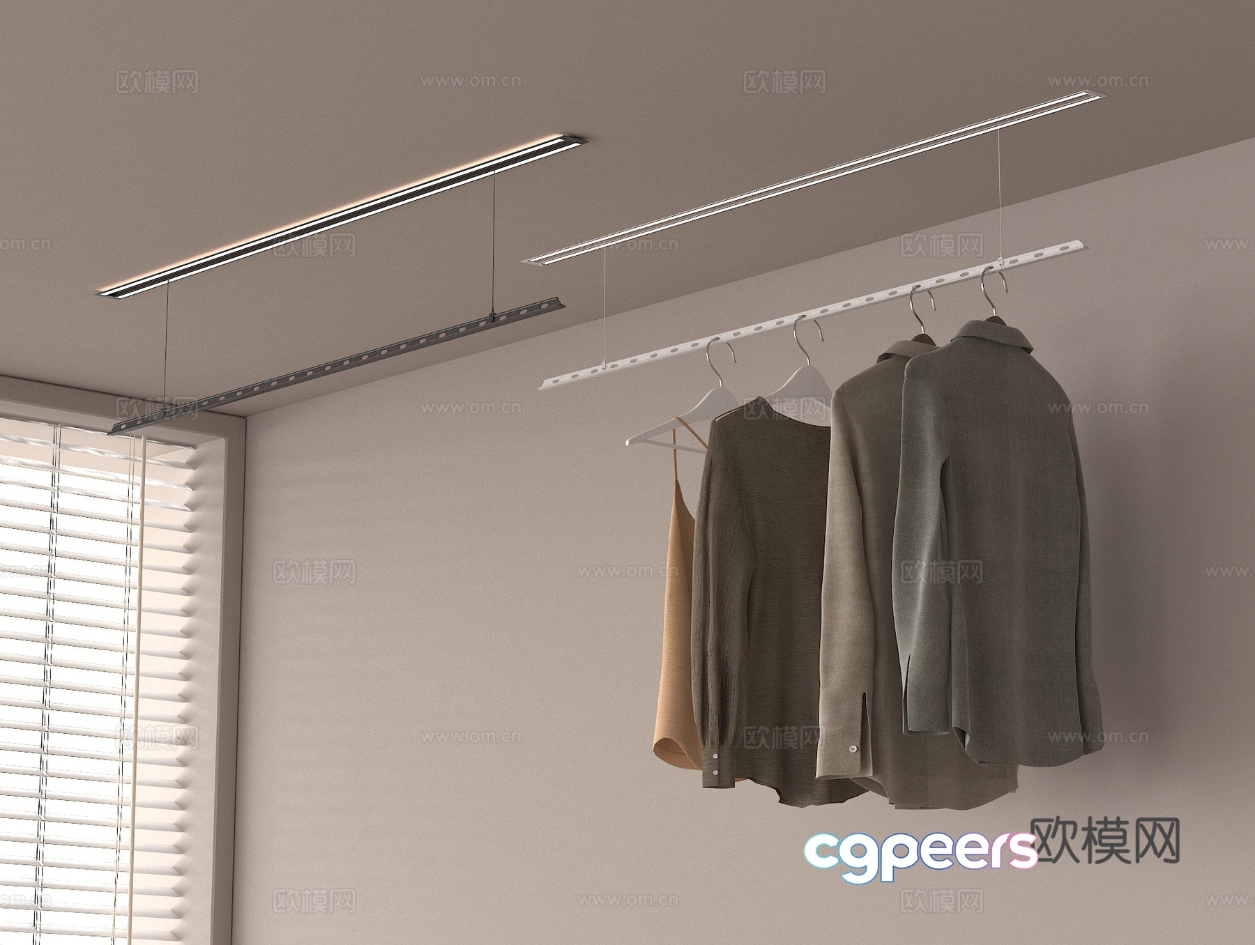 Lifting clothes drying rack Balcony clothes drying rack 3D model Lifting clothes drying rack Balcony clothes drying rack 3D model