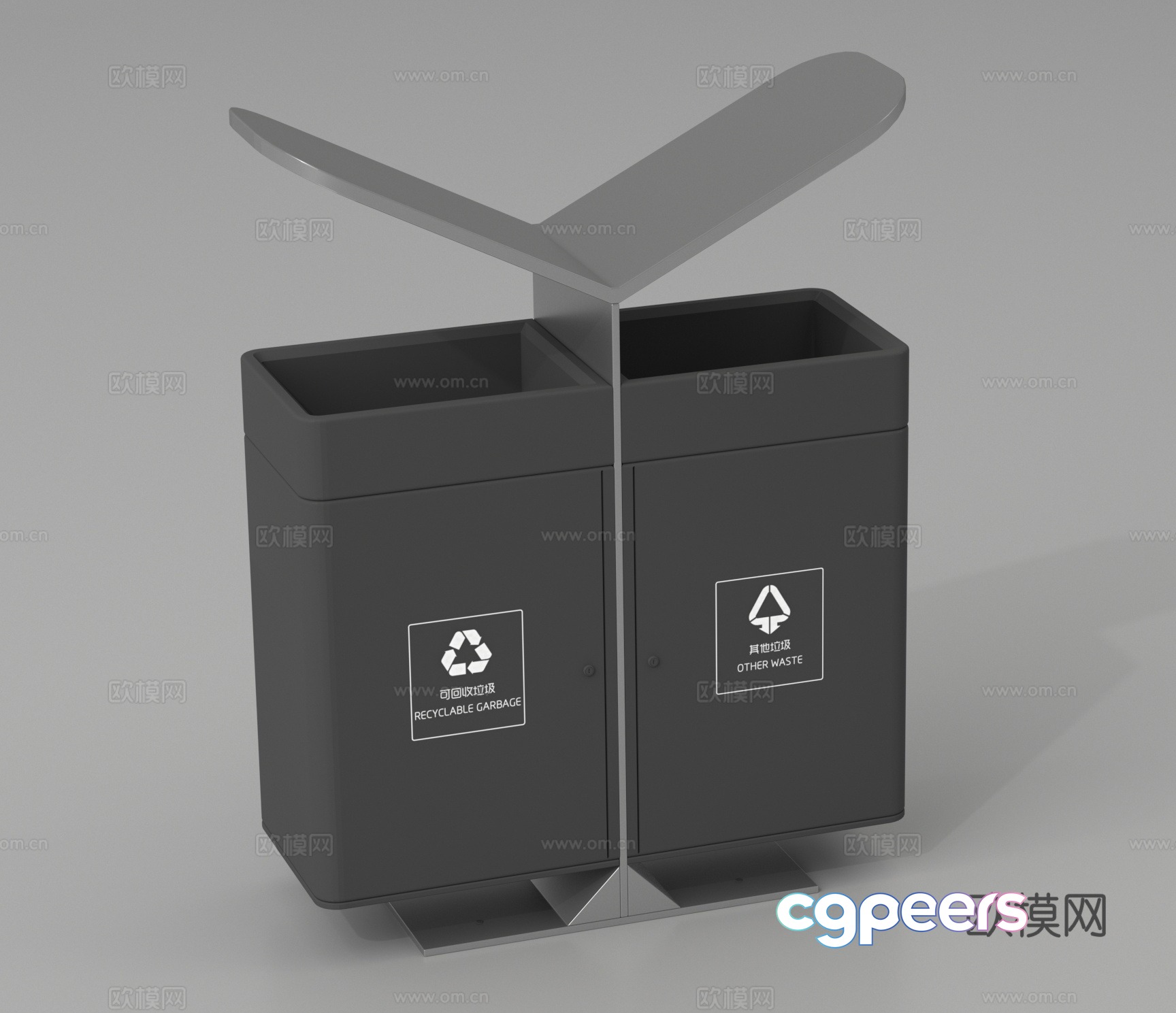 Municipal trash can 3d model Municipal trash can 3d model