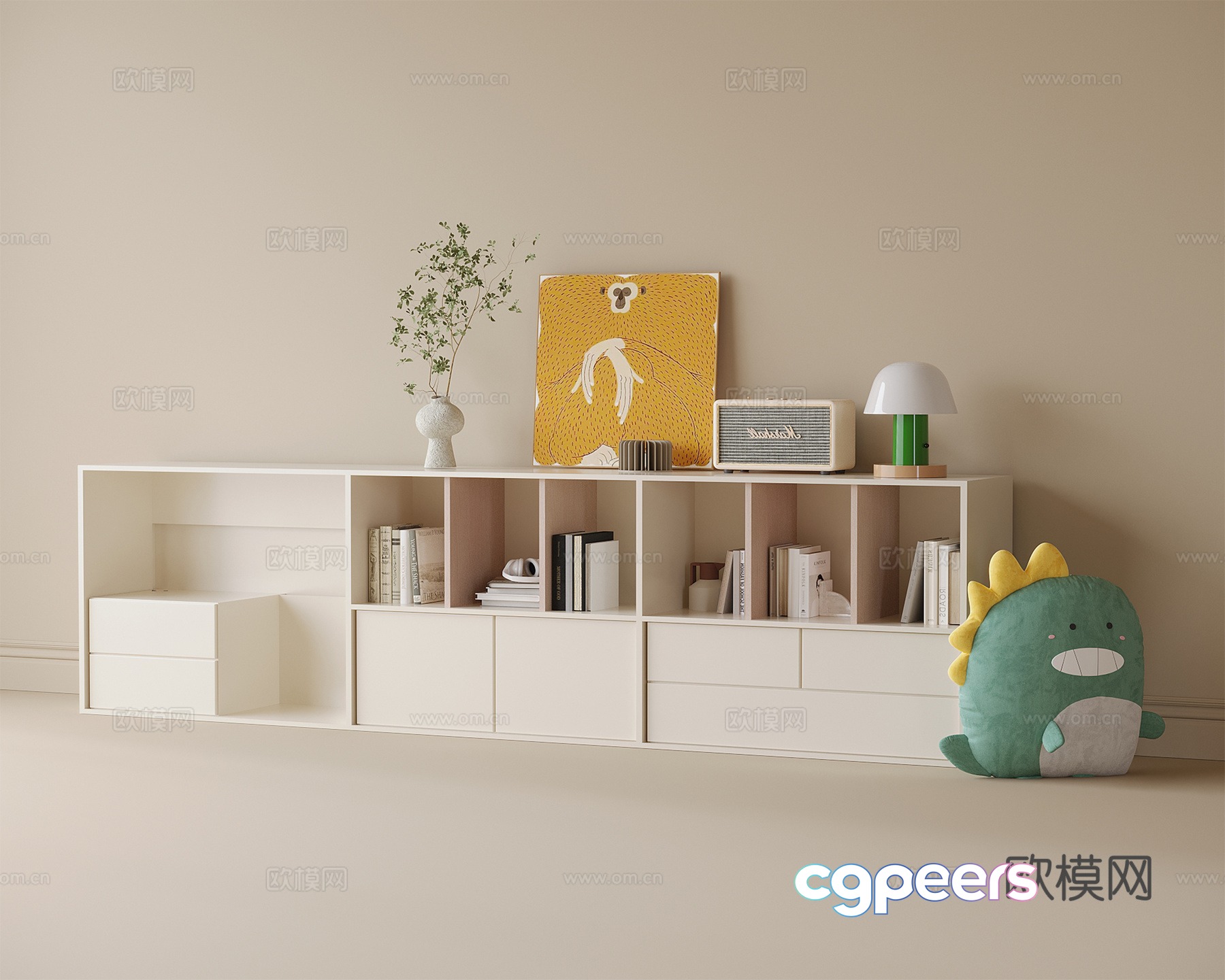 Modern children’s bookcase short bookcase decorative cabinet 3D model Modern children’s bookcase short bookcase decorative cabinet 3D model
