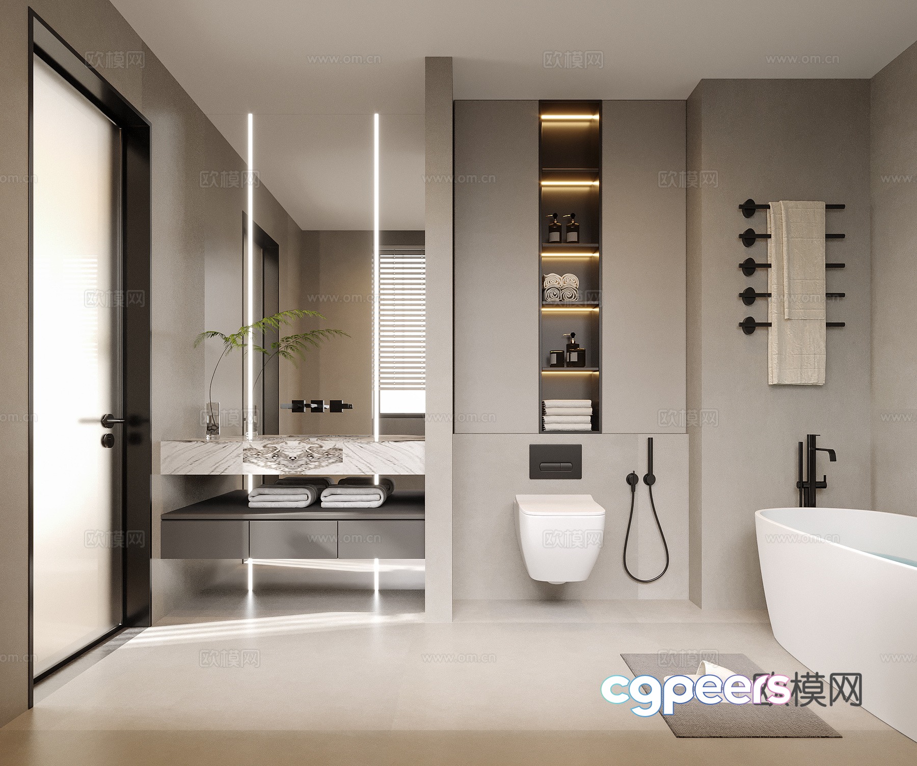 Modern bathroom 3d model Modern bathroom 3d model