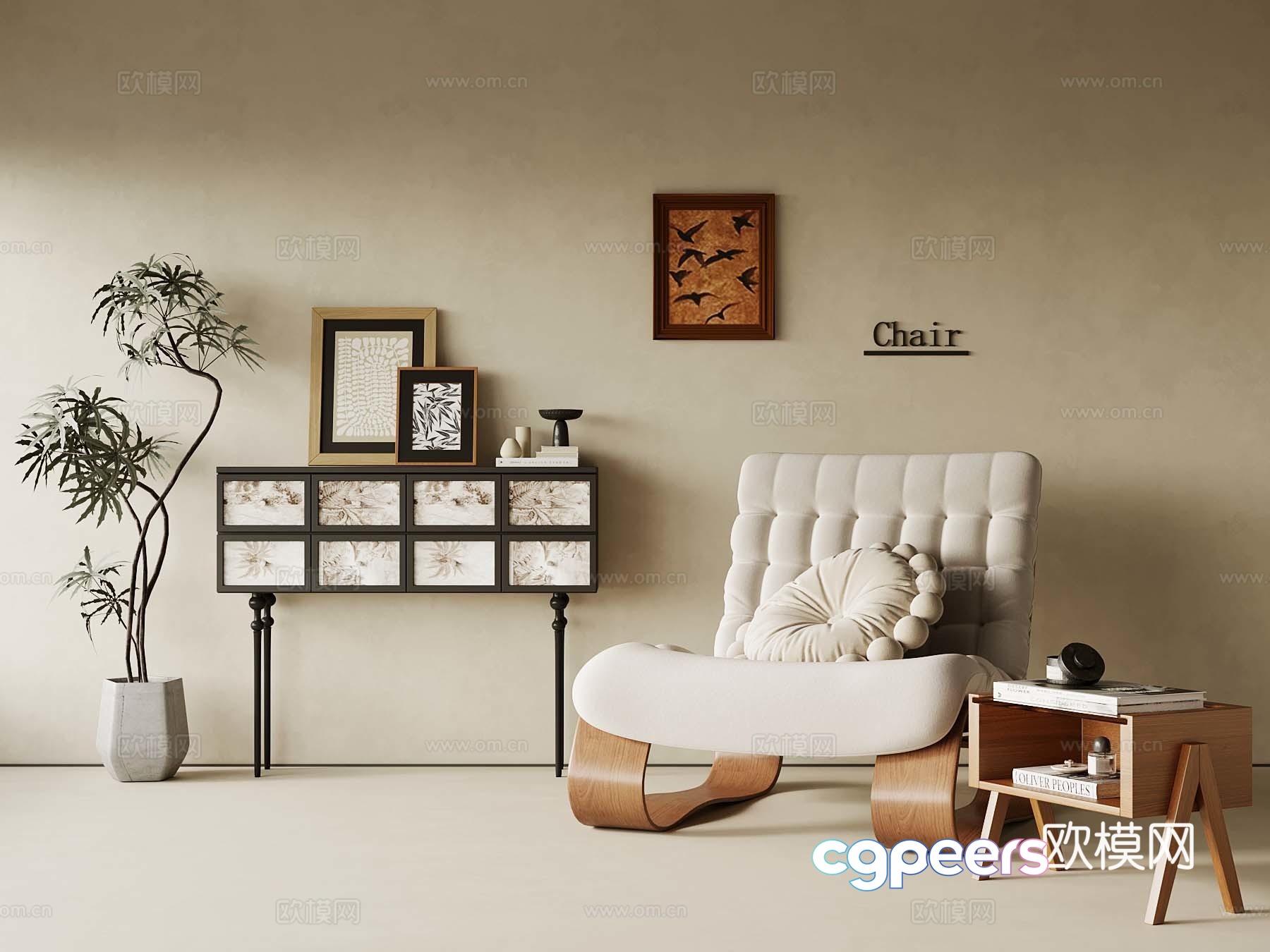 French retro style view cabinet entrance cabinet leisure chair side 3D model French retro style view cabinet entrance cabinet leisure chair side 3D model