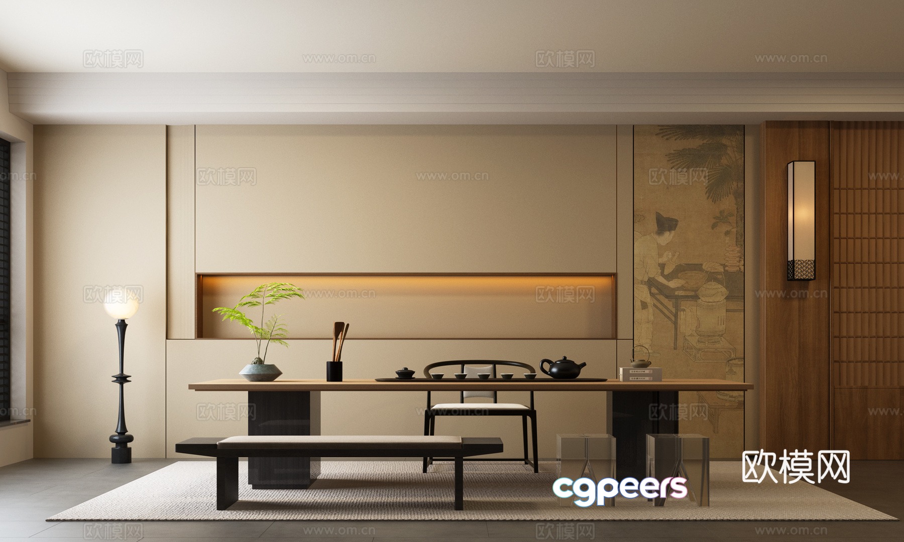 New Chinese tea room Tea table New Chinese tea table 3D model New Chinese tea room Tea table New Chinese tea table 3D model