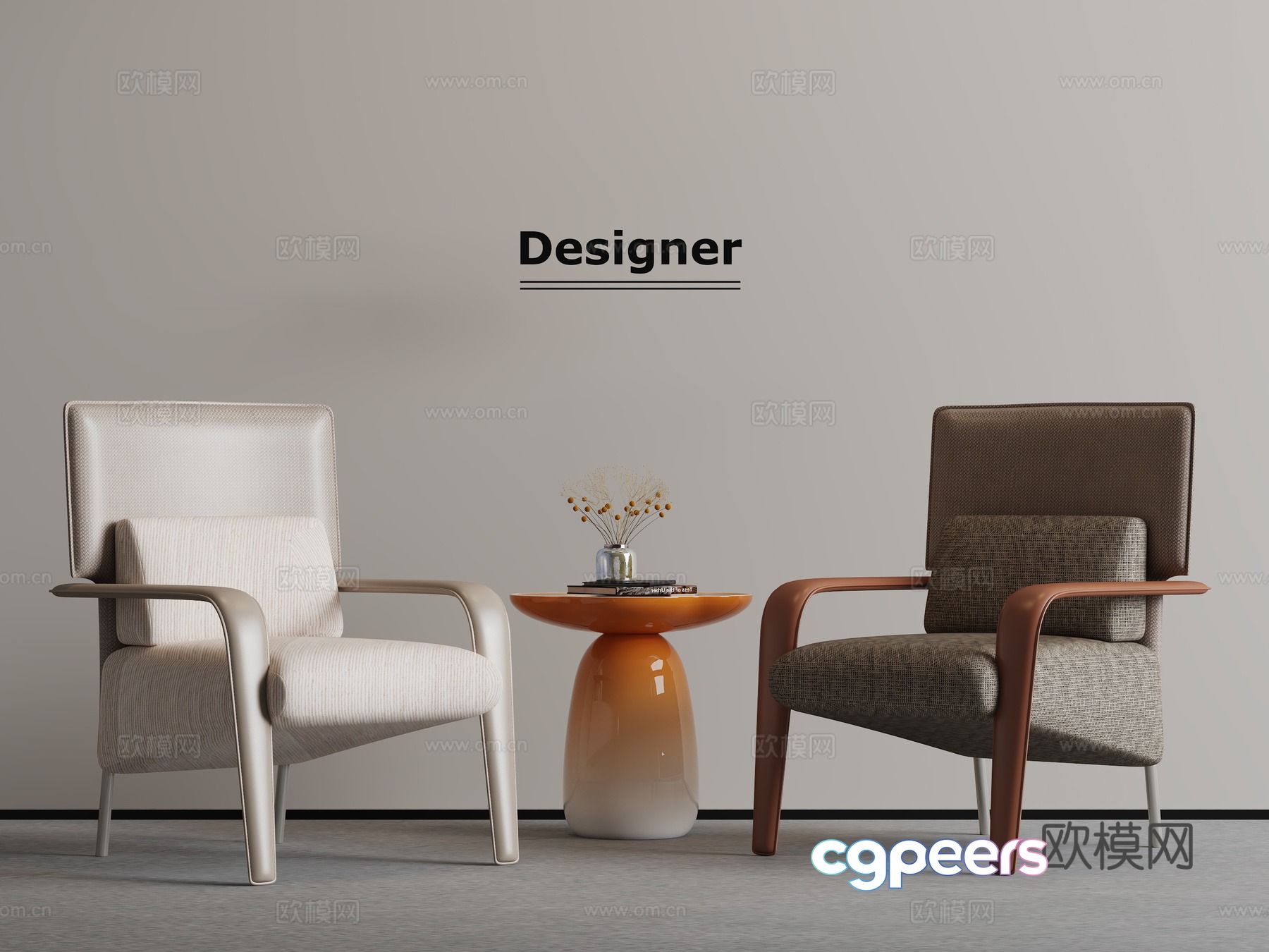 Modern light luxury leisure chair 3d model Modern light luxury leisure chair 3d model