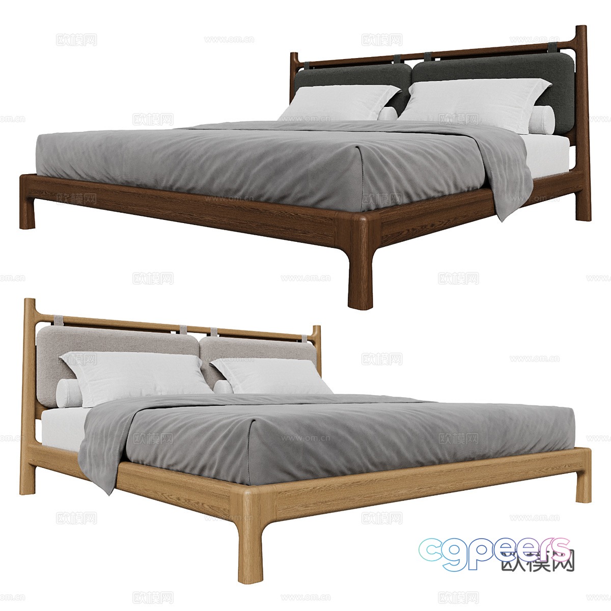 Jijifeng Double Bed 3D Model Jijifeng Double Bed 3D Model