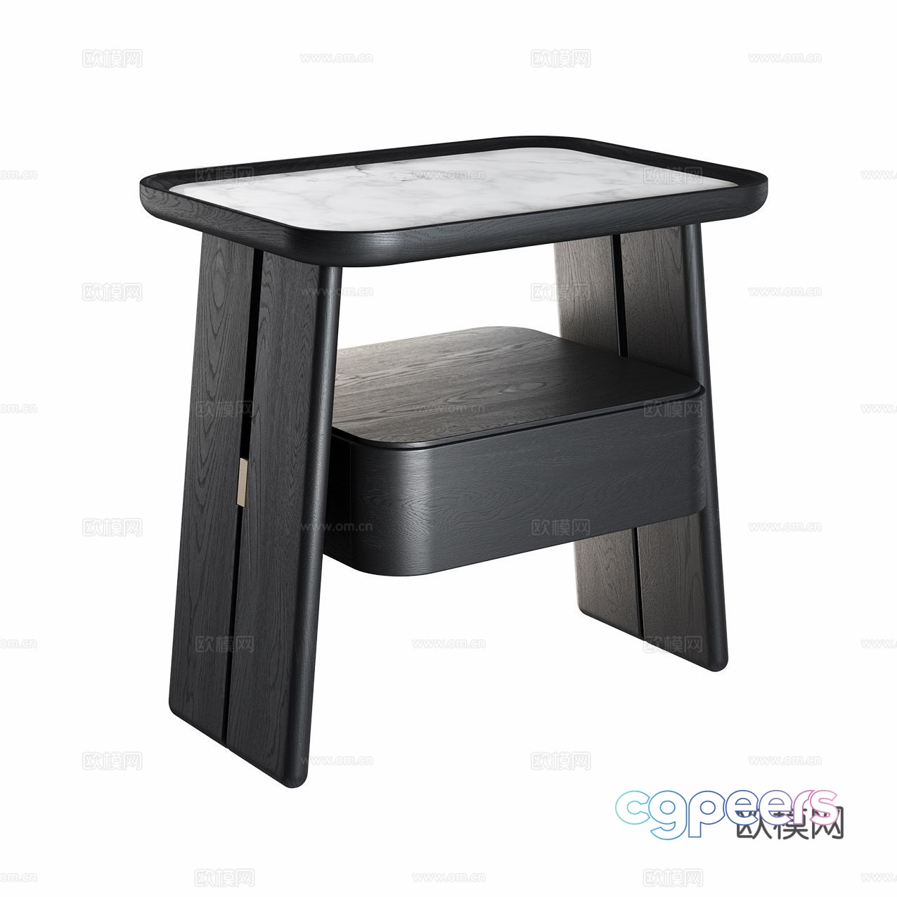 New Chinese style solid wood bedside table 3D model New Chinese style solid wood bedside table 3D model