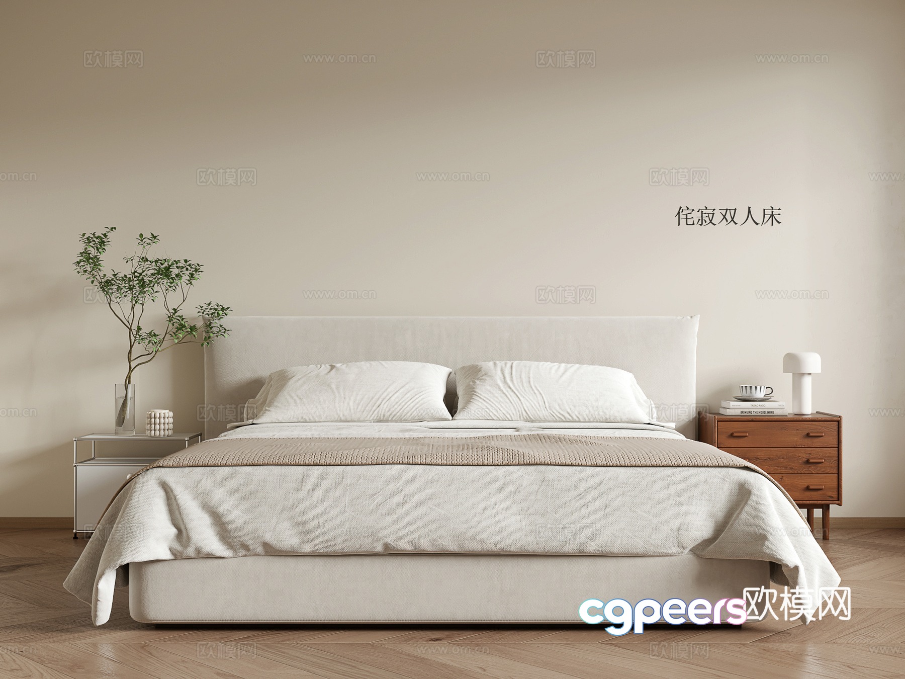 Wasabi Double Bed 3D Model Wasabi Double Bed 3D Model