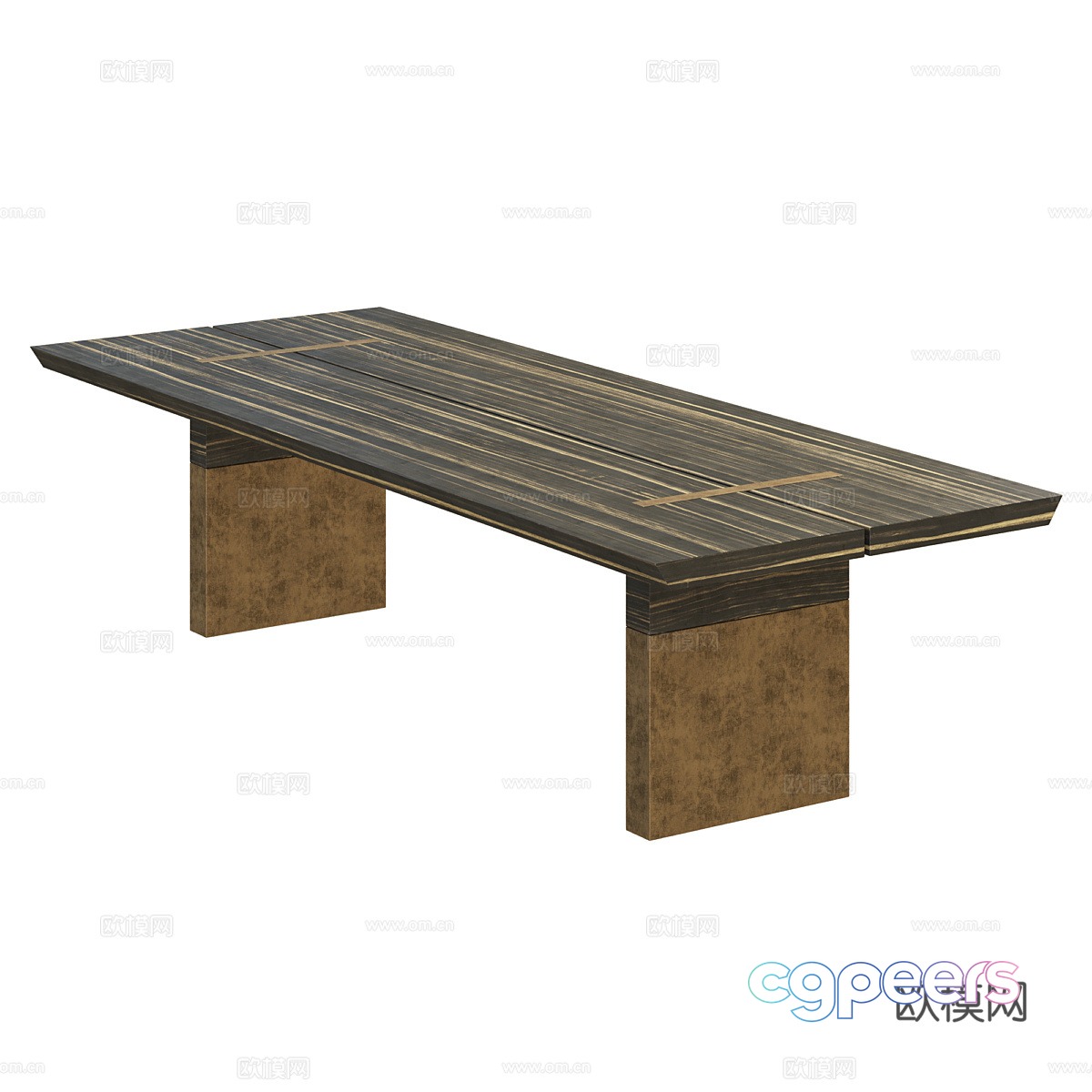 Modern Italian light luxury long dining table 3D model Modern Italian light luxury long dining table 3D model
