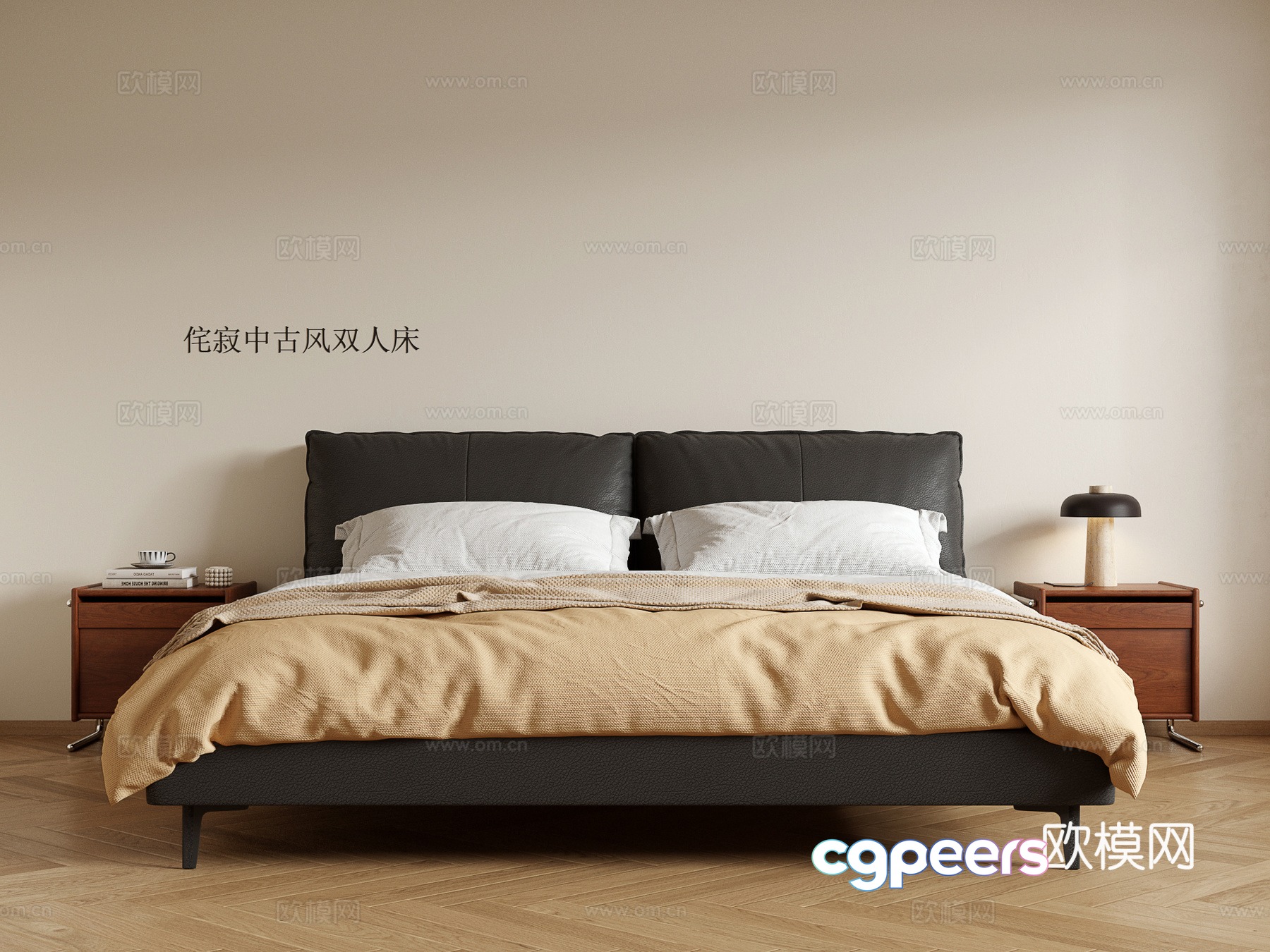 Middle-aged double bed 3D model Middle-aged double bed 3D model