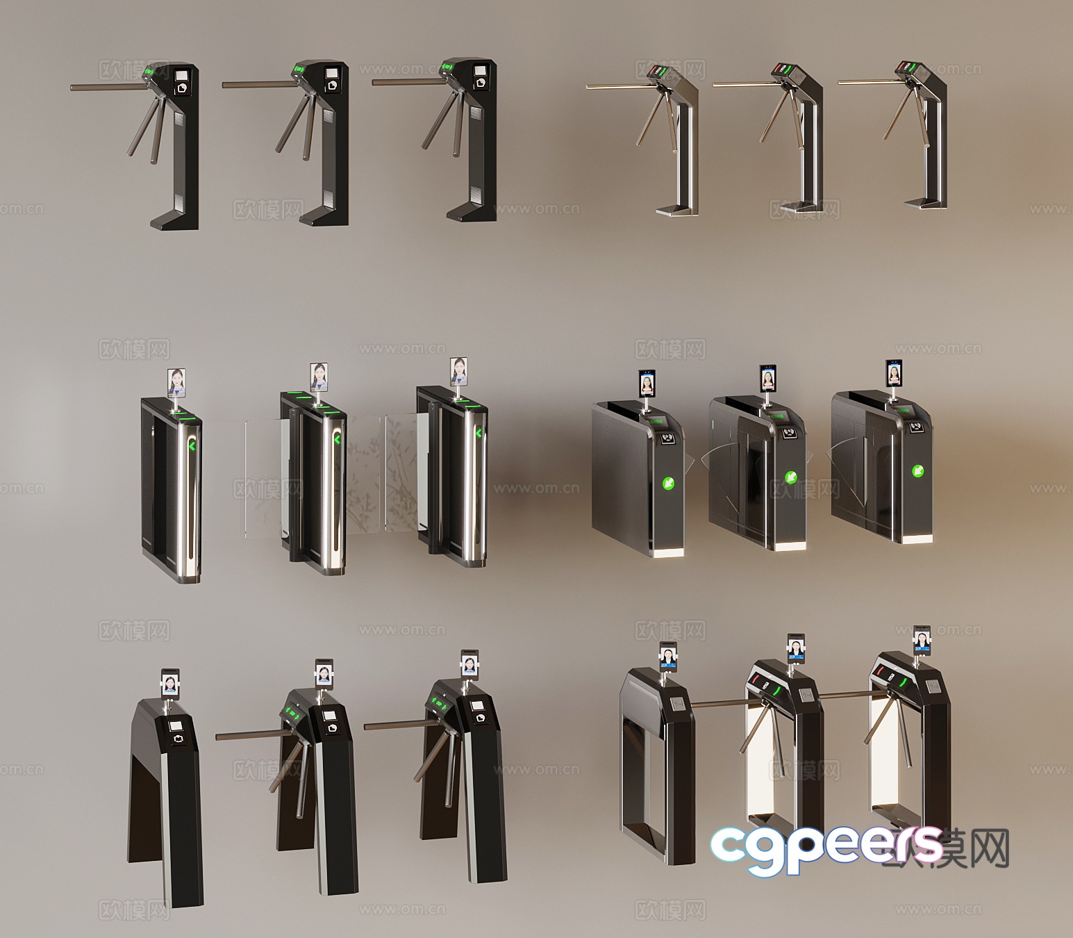 Modern access control 3D model Modern access control 3D model