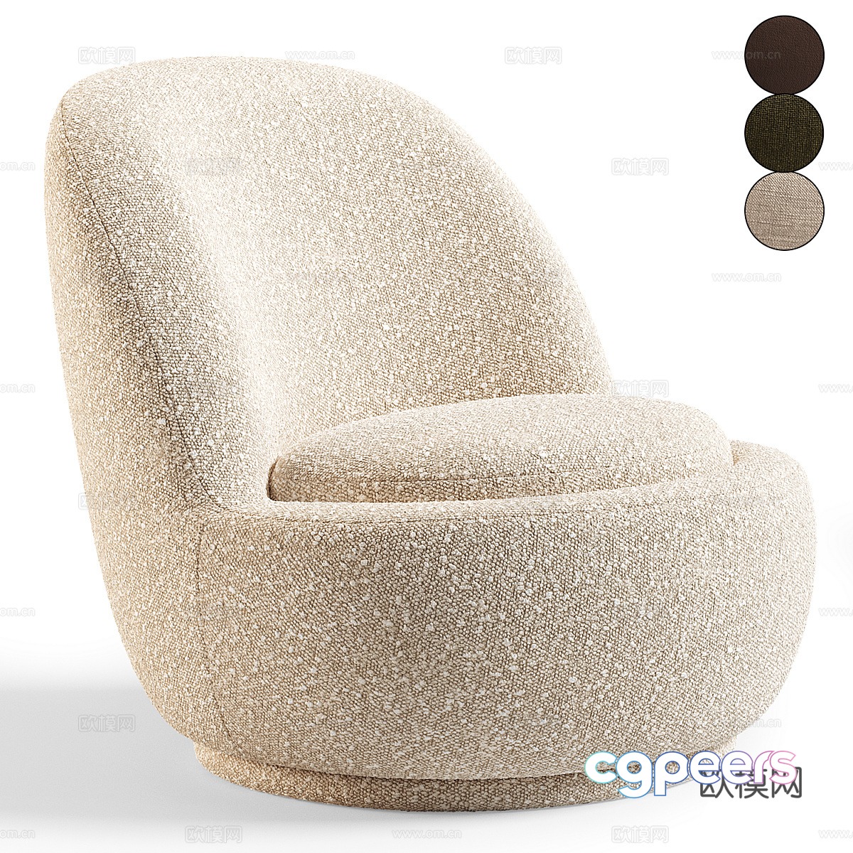 Modern cream style fabric sofa chair 3d model Modern cream style fabric sofa chair 3d model