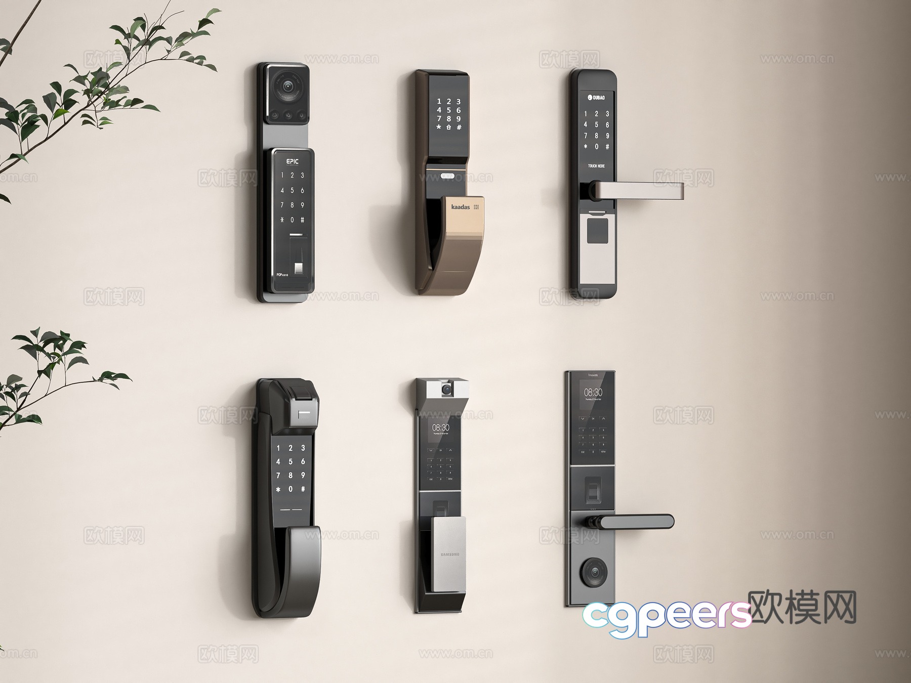 Modern door handle 3d model Modern door handle 3d model