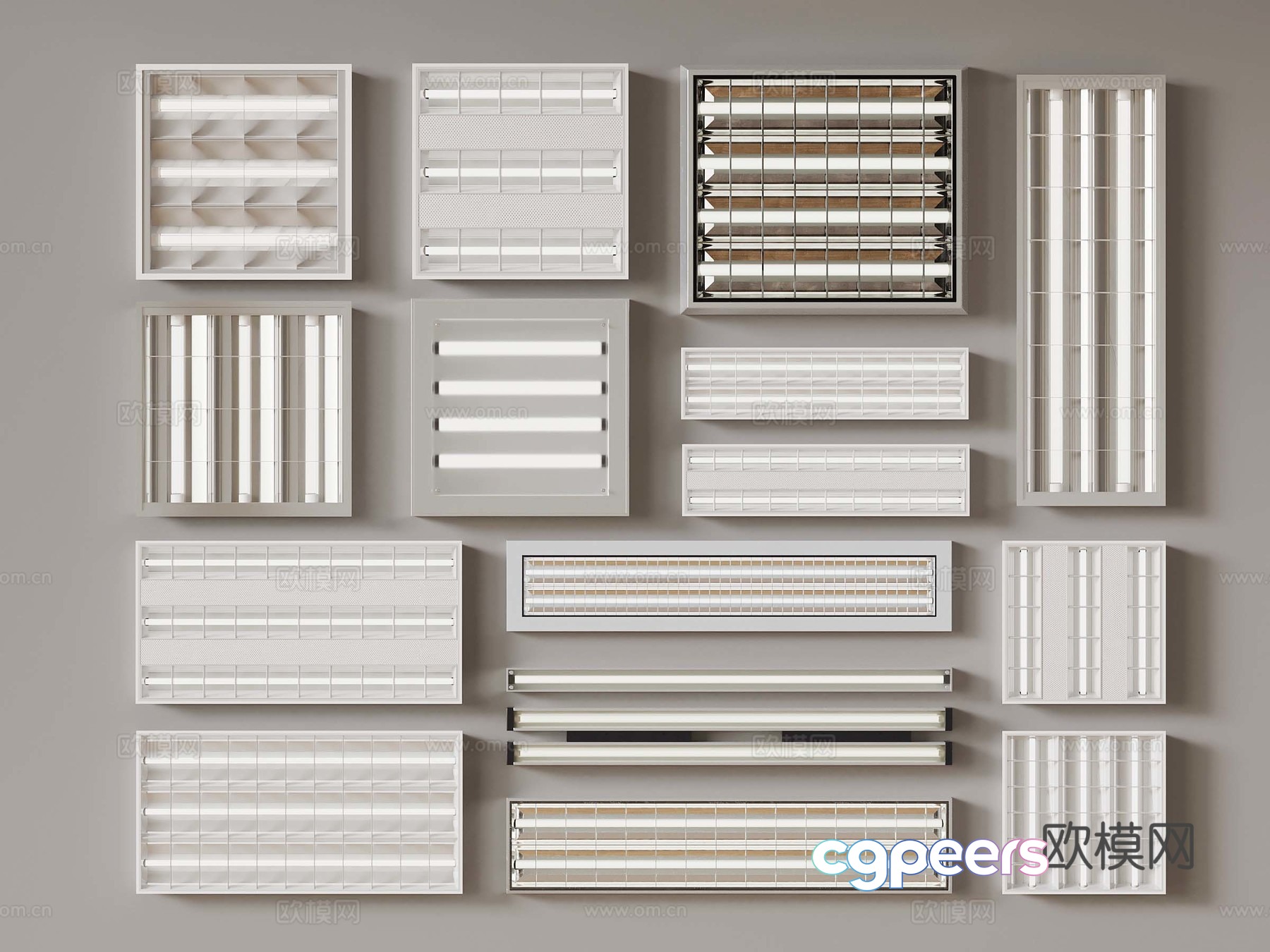 Modern grille light combination 3D model Modern grille light combination 3D model