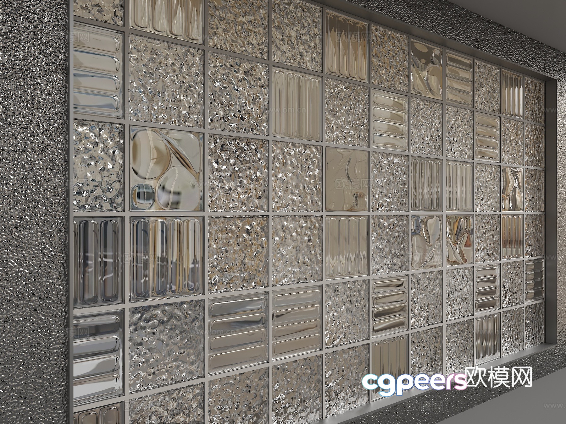 Modern glass partition 3d model Modern glass partition 3d model