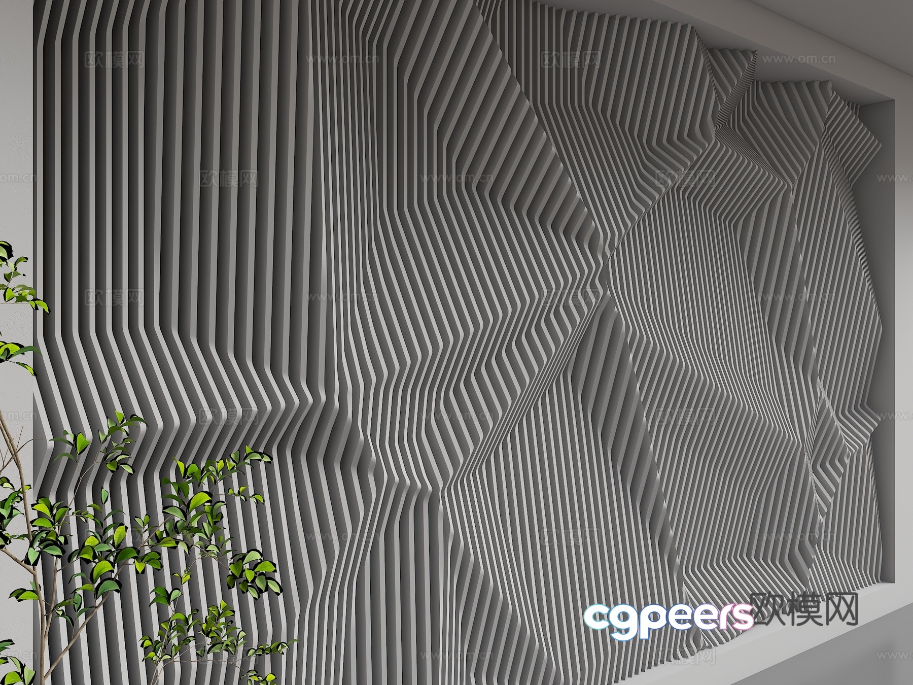 Modern background wall 3d model Modern background wall 3d model