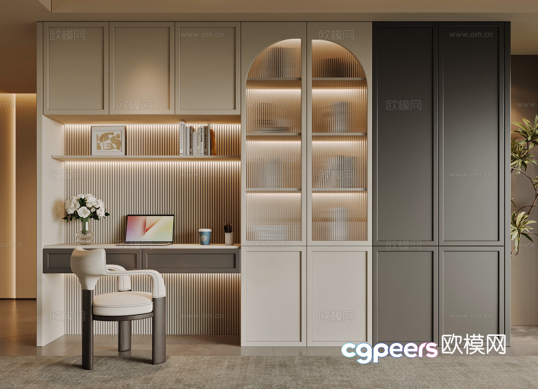 Modern study 3d model Modern study 3d model