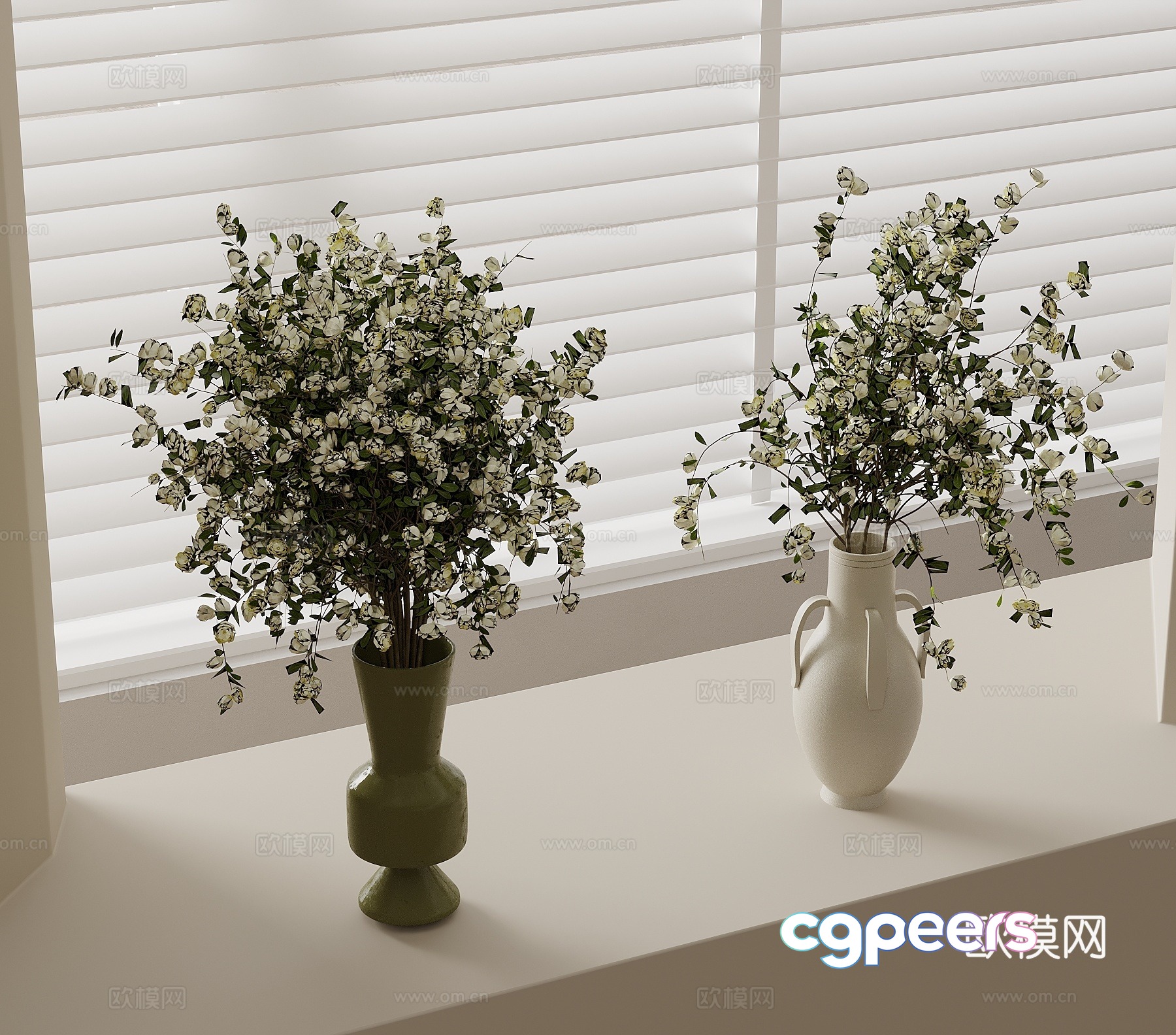 French vase floral 3d model French vase floral 3d model
