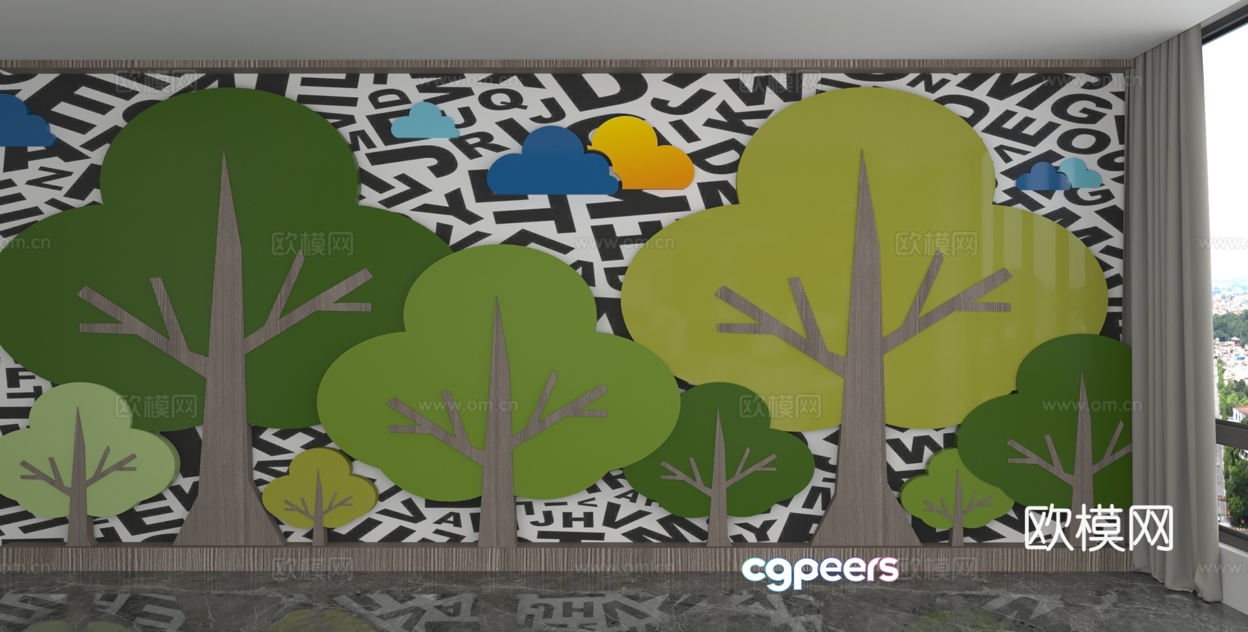 Modern background wall 3d model Modern background wall 3d model