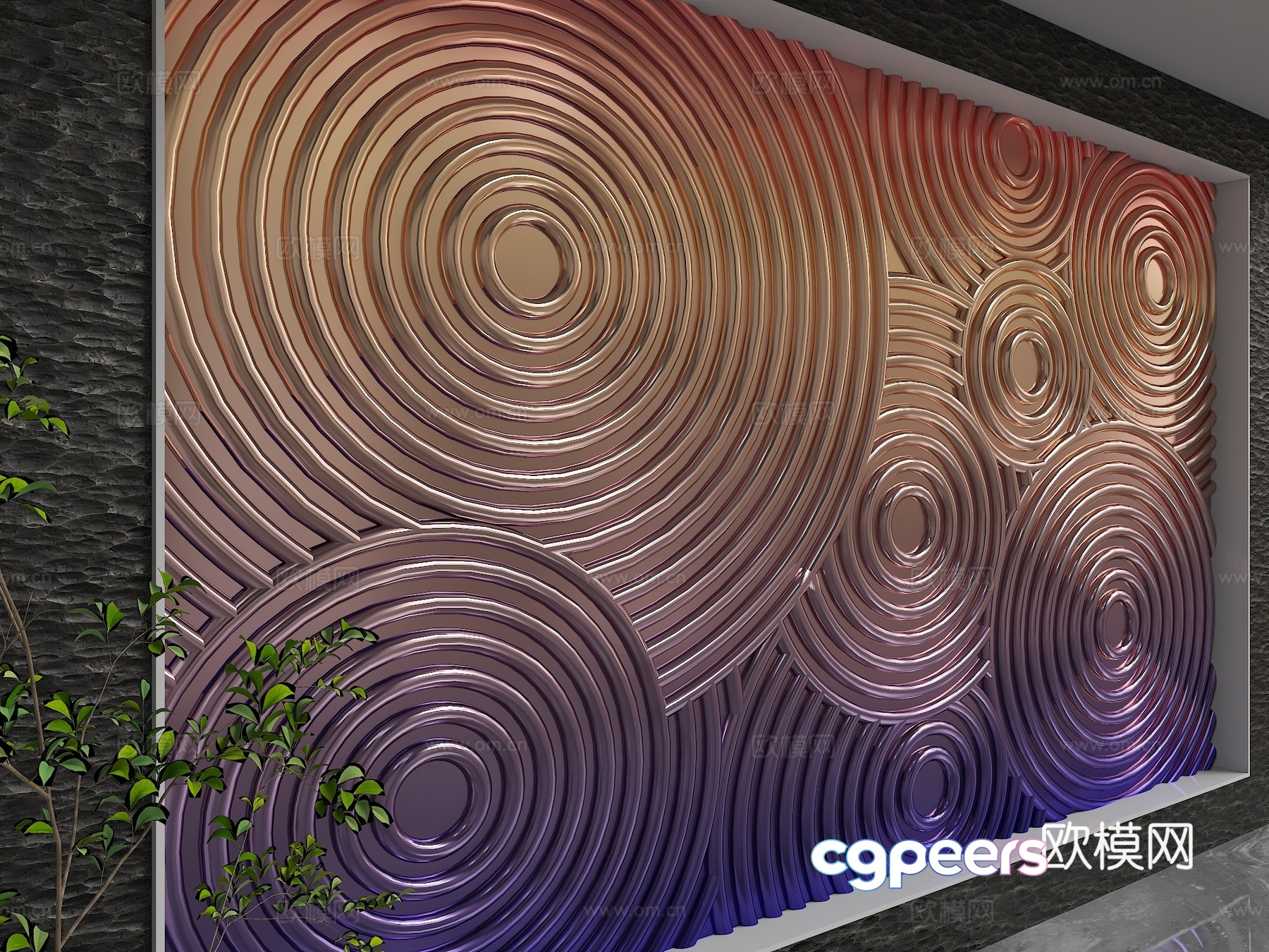 Modern background wall 3d model Modern background wall 3d model