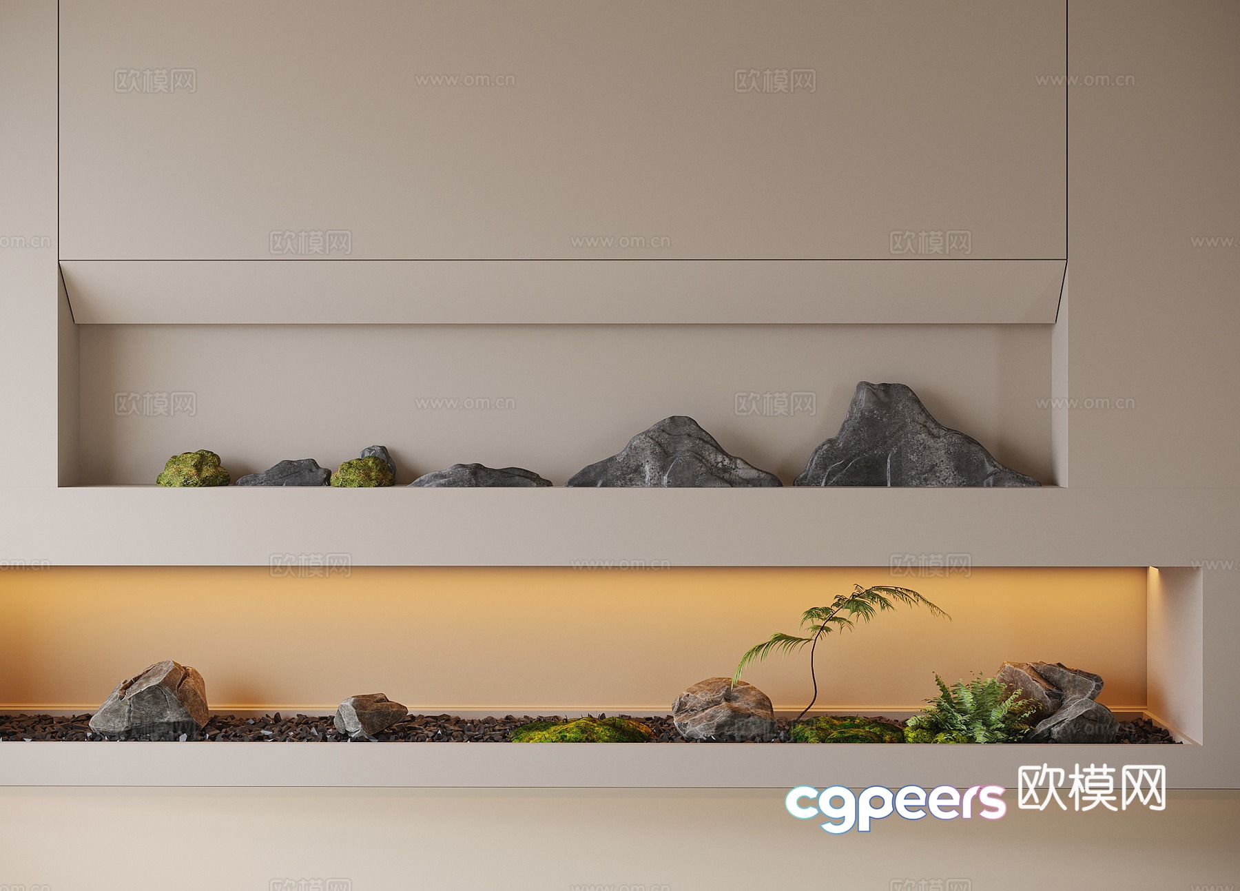 Modern interior landscaping 3D model Modern interior landscaping 3D model