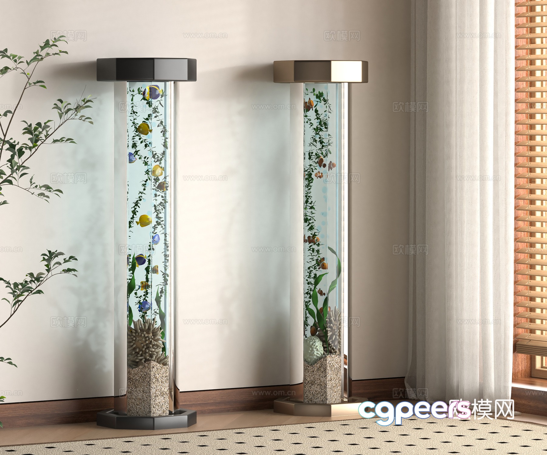 Modern fish tank 3d model Modern fish tank 3d model
