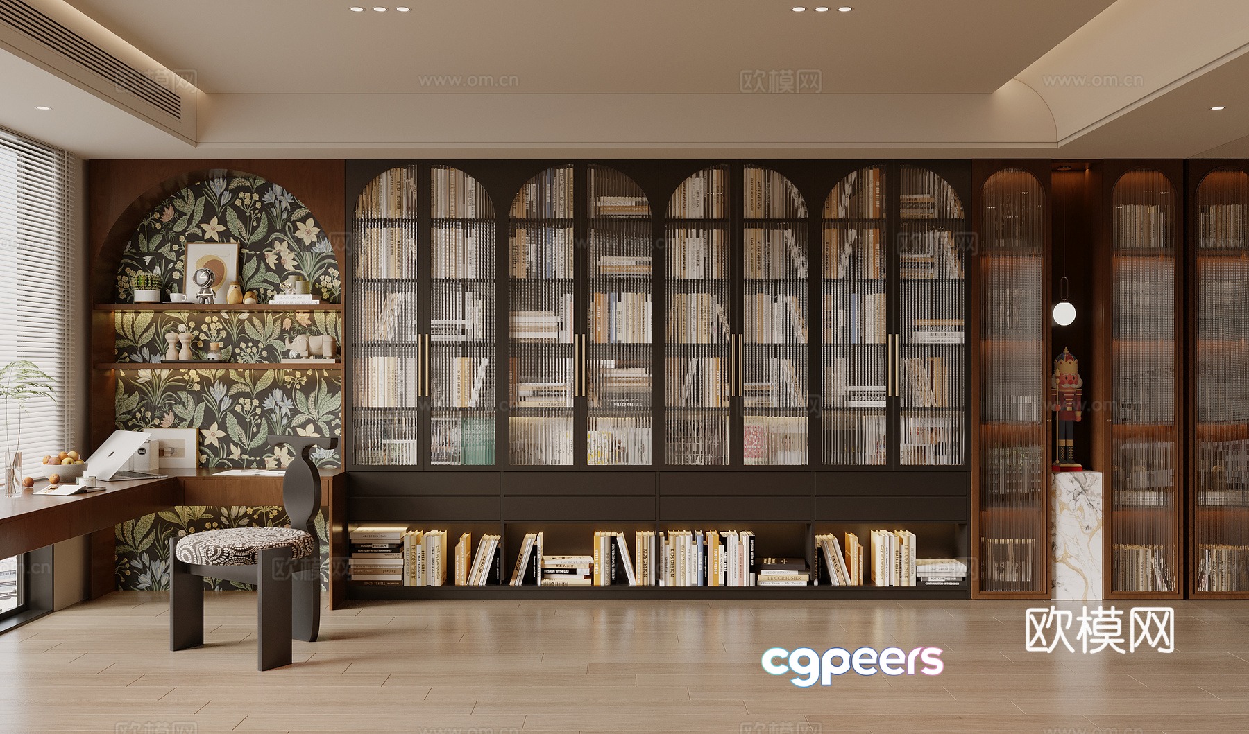 3D model of medieval style bookcase 3D model of medieval style bookcase