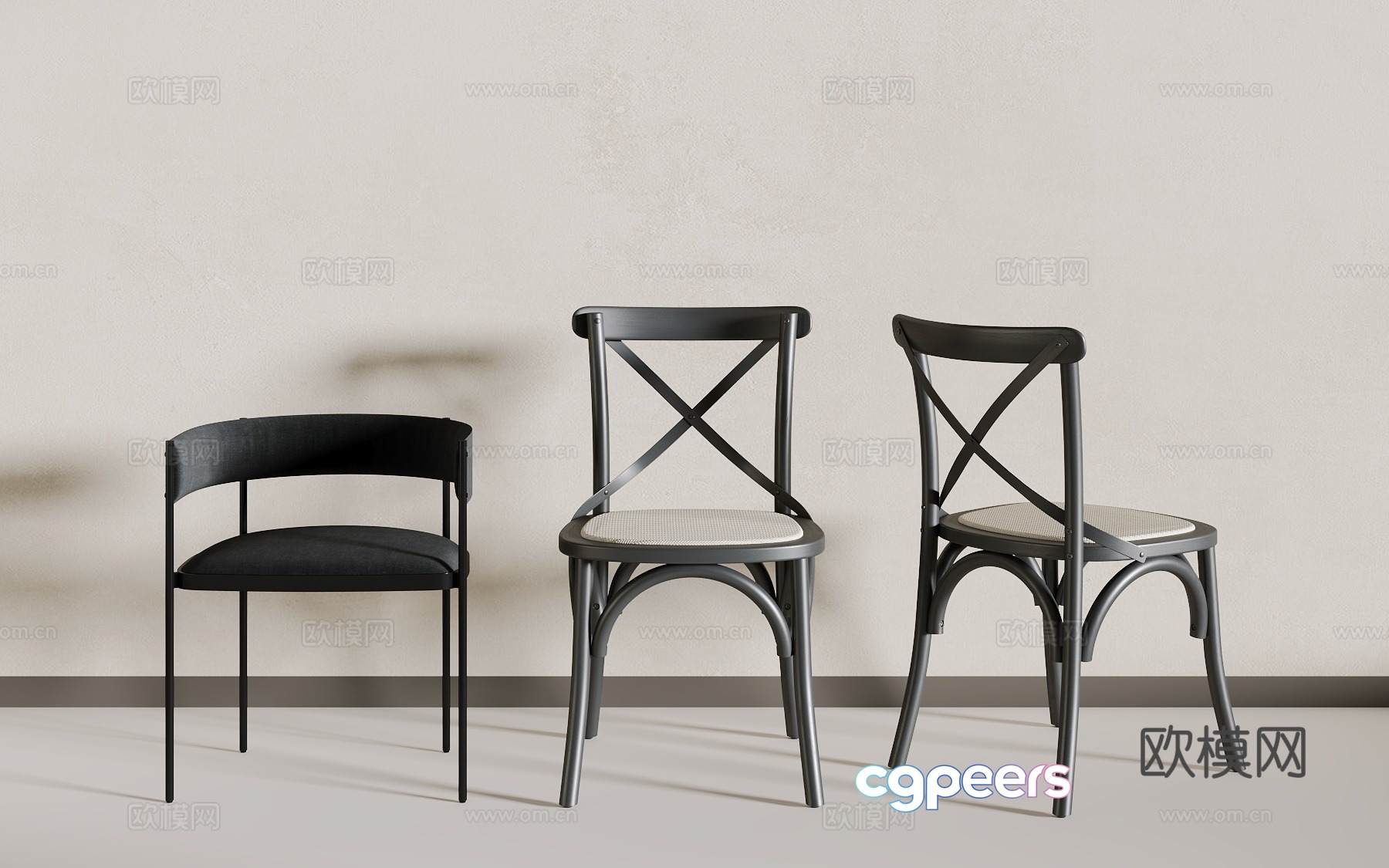 Modern dining chair 3d model Modern dining chair 3d model