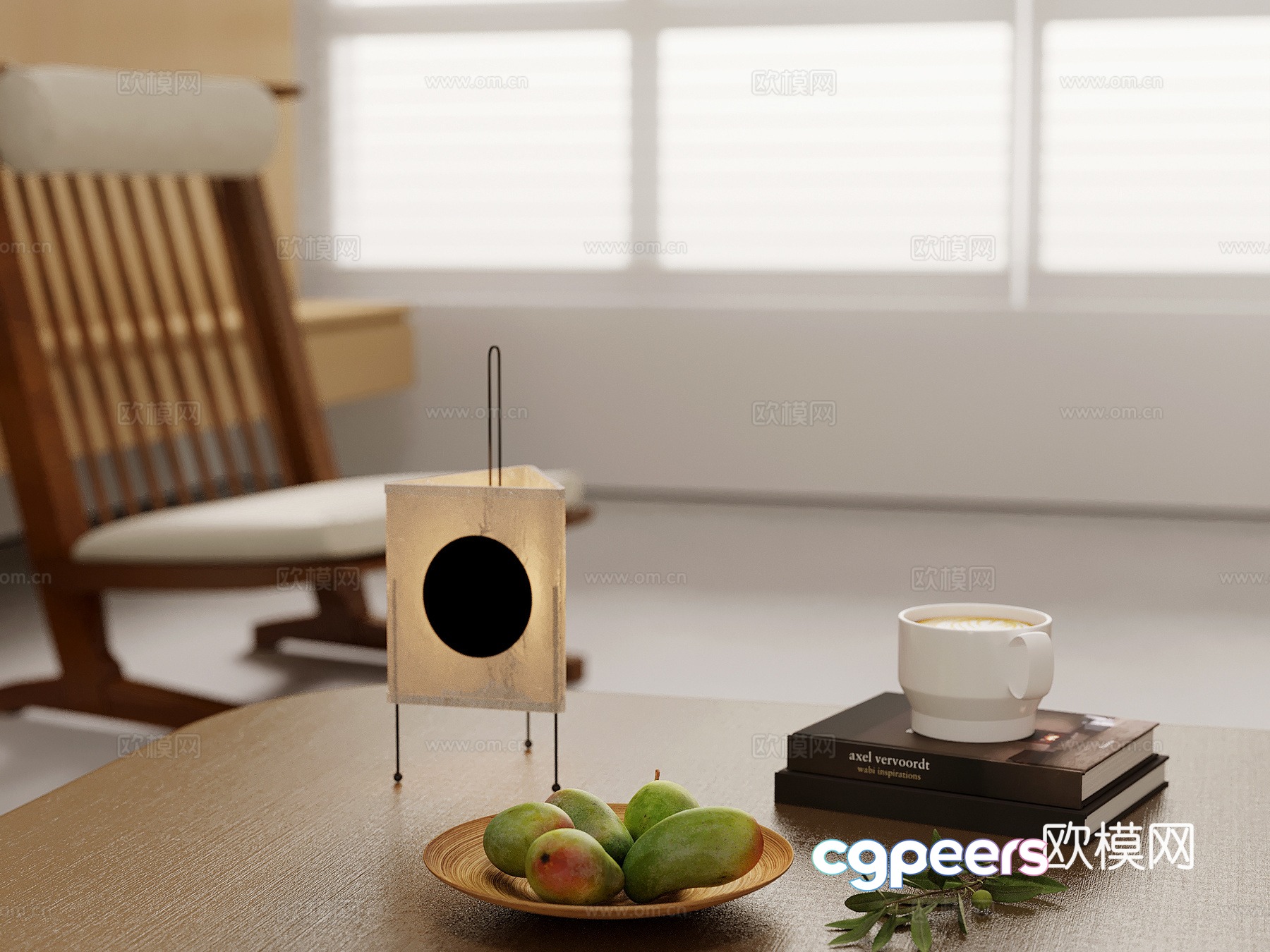 Table lamp modern books coffee cup fruit 3d model Table lamp modern books coffee cup fruit 3d model