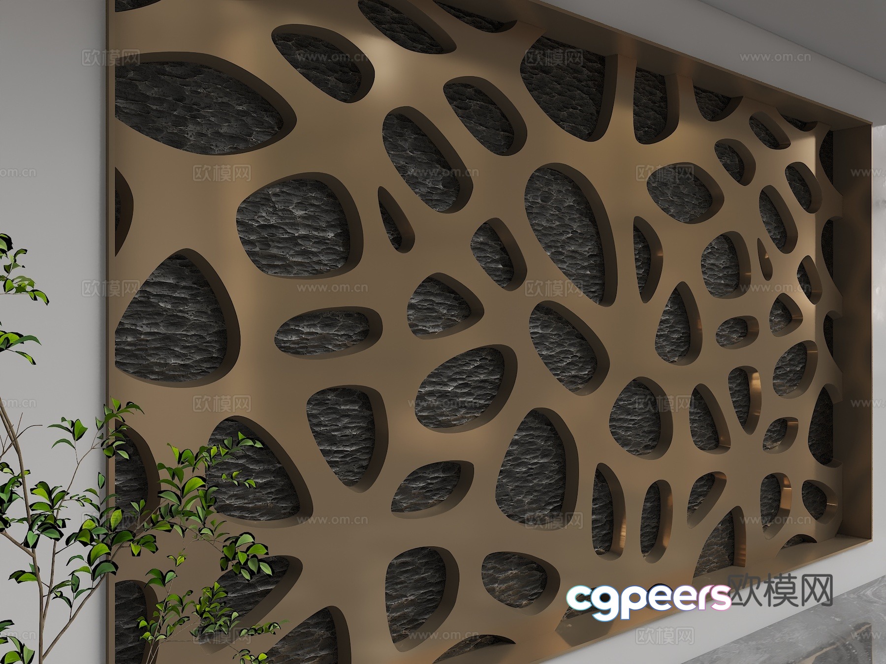 Modern background wall 3d model Modern background wall 3d model