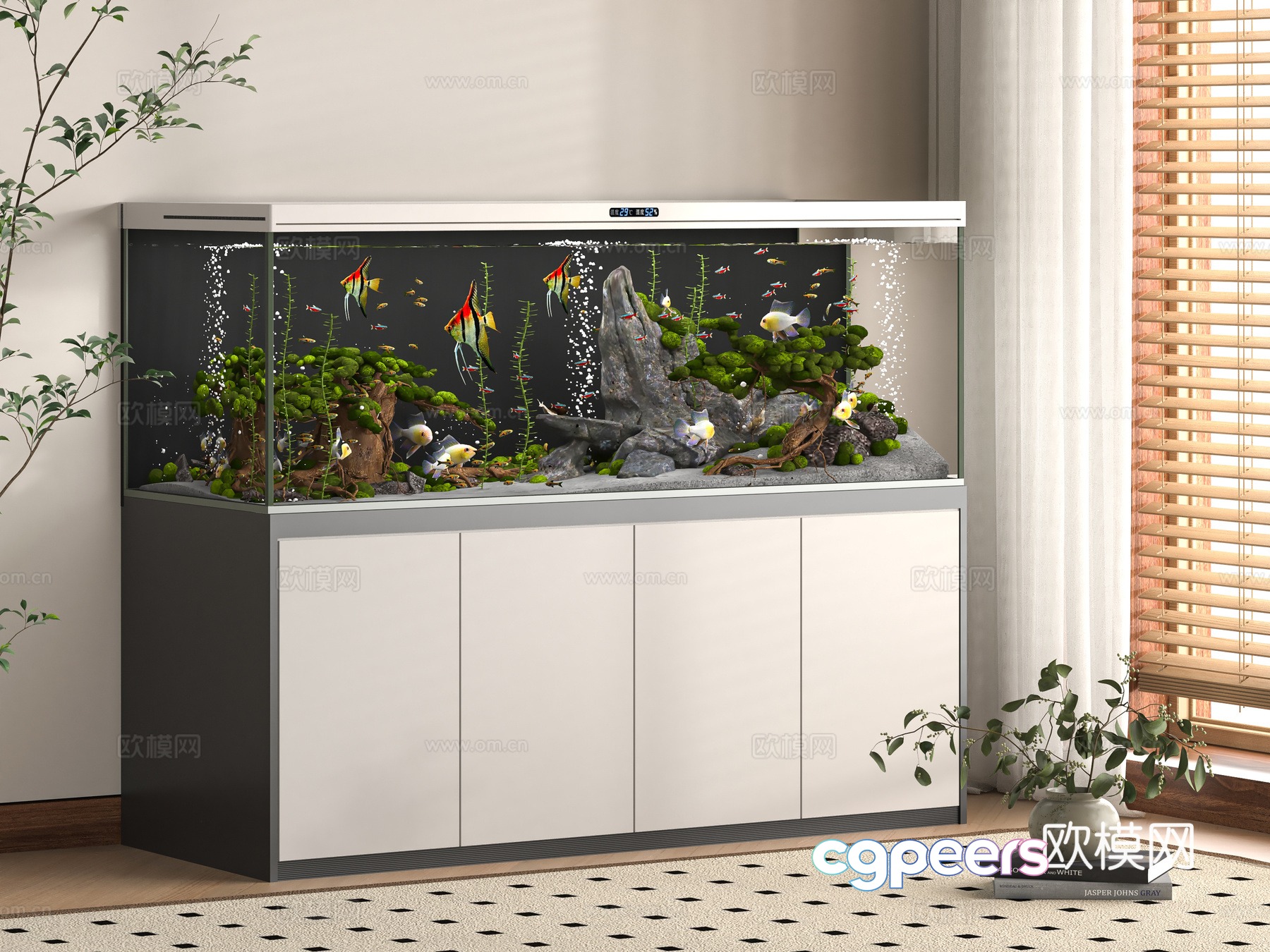 Modern fish tank 3d model Modern fish tank 3d model