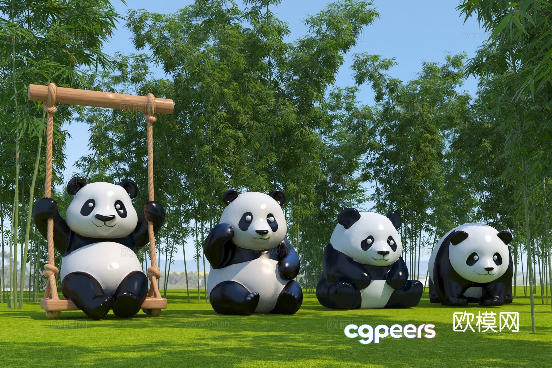 Modern giant panda sculpture 3d model Modern giant panda sculpture 3d model