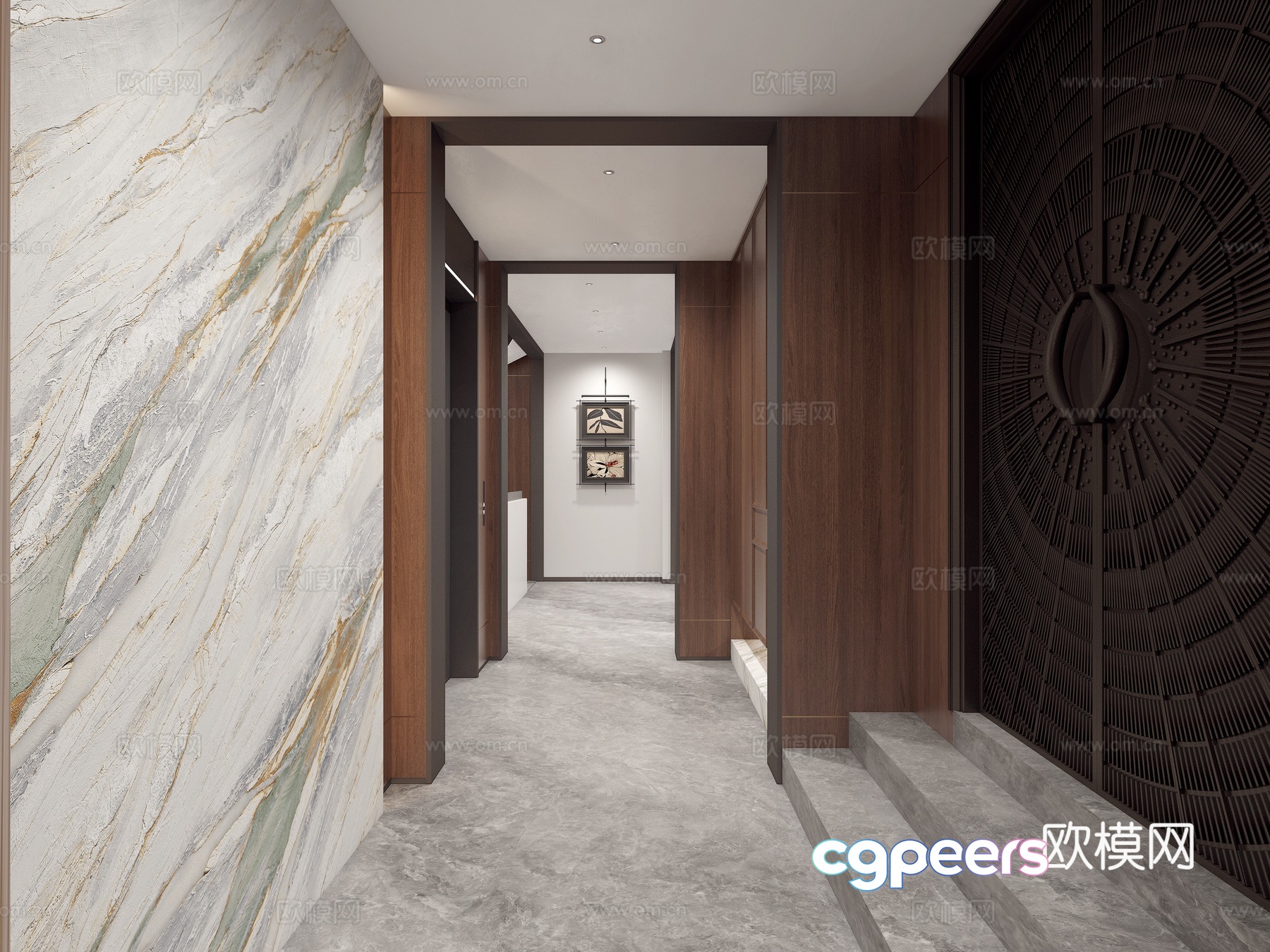 Modern Italian entrance hallway 3D model Modern Italian entrance hallway 3D model