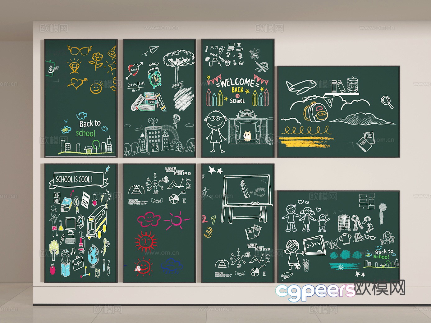 Blackboard drawing 3d model Blackboard drawing 3d model