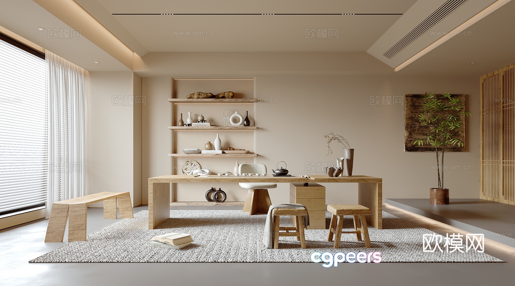 Log Wind Tea Room 3D Model Log Wind Tea Room 3D Model