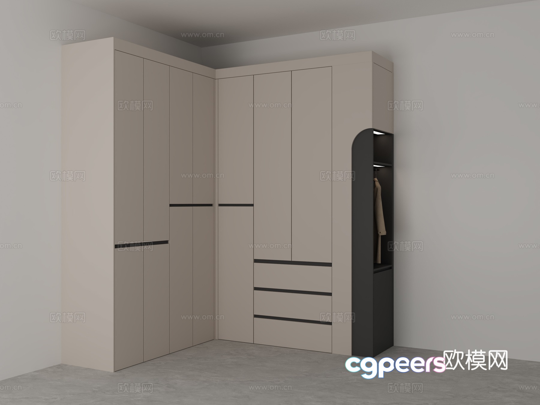 Corner wardrobe 3d model Corner wardrobe 3d model