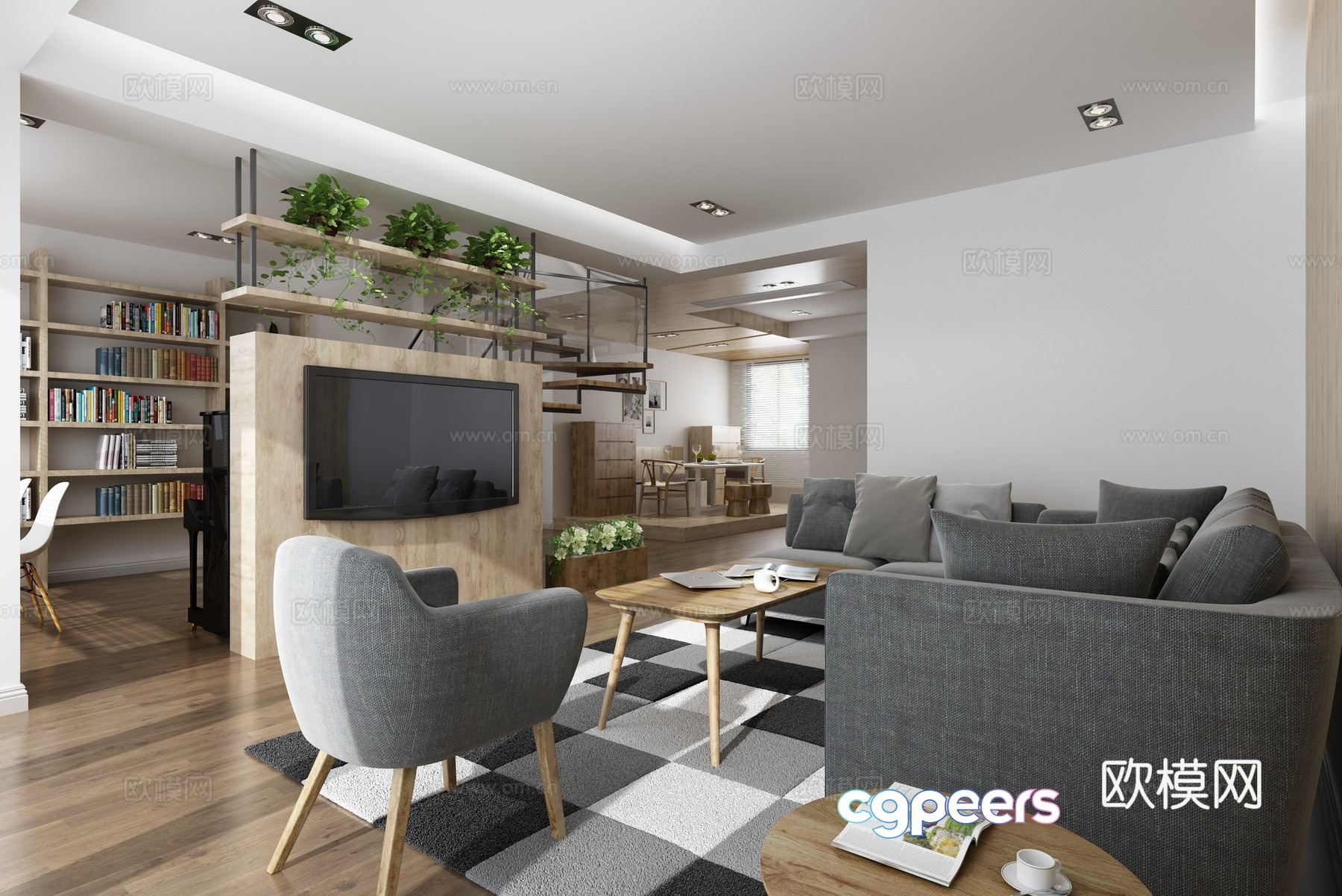 Japanese living and dining room sofa coffee table 3D model Japanese living and dining room sofa coffee table 3D model