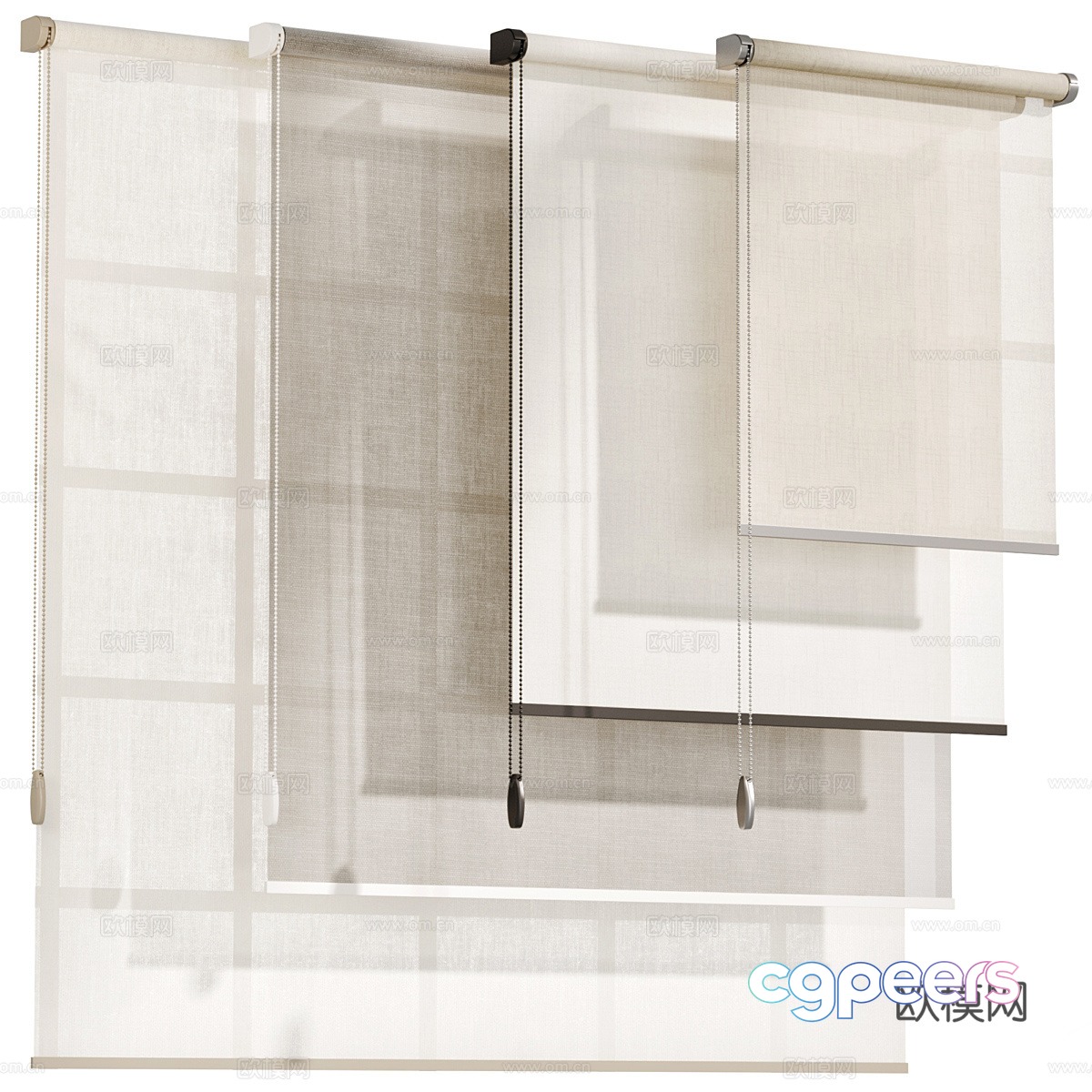 Modern Italian minimalist fabric roller blind 3D model Modern Italian minimalist fabric roller blind 3D model