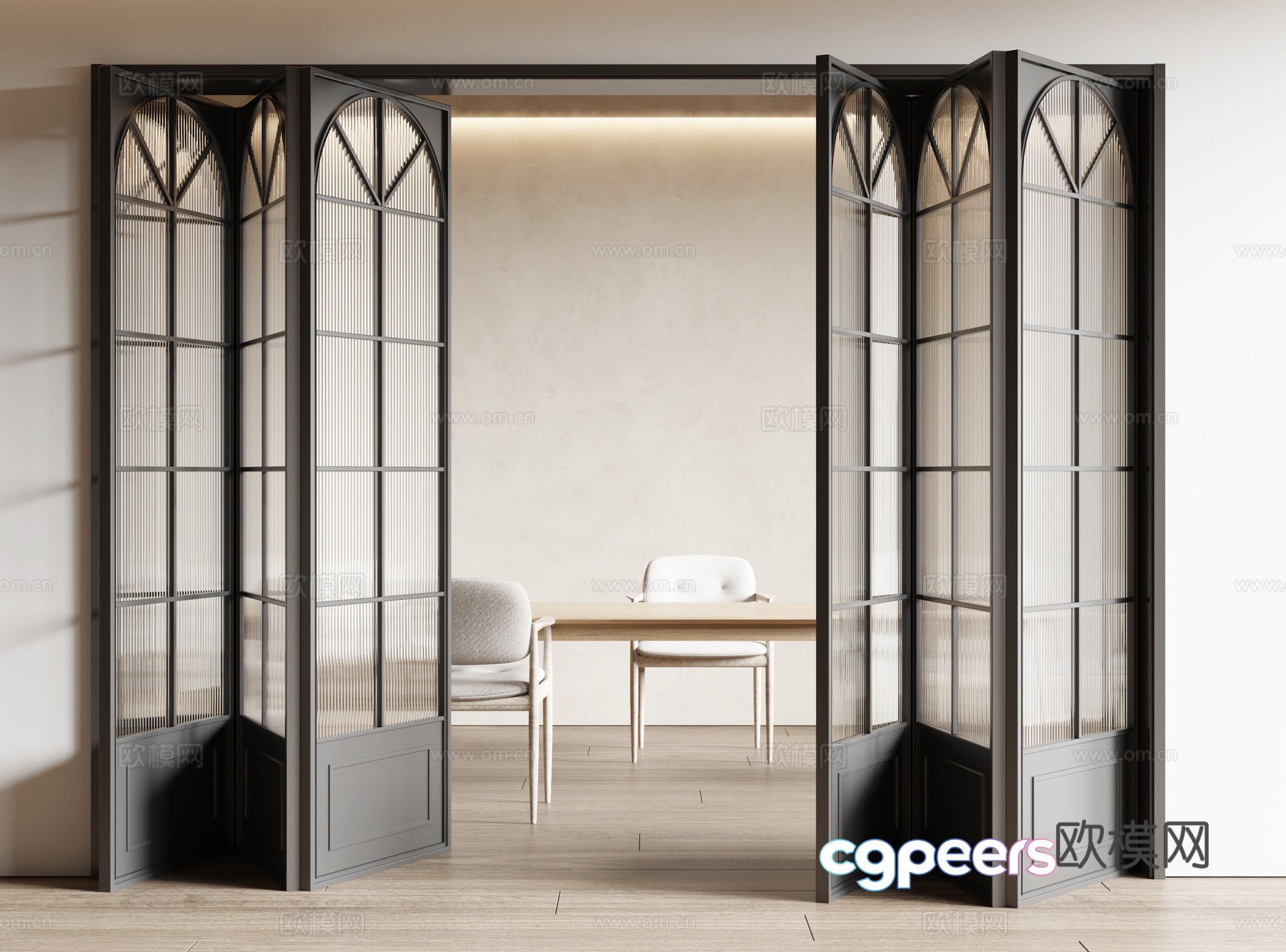French folding door 3D model French folding door 3D model