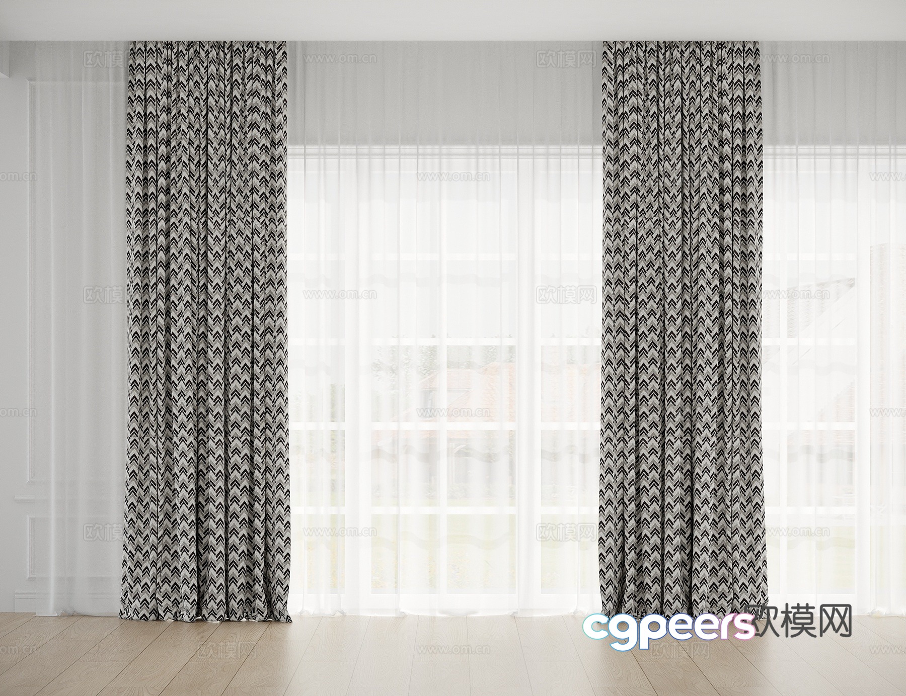 Modern curtain 3d model Modern curtain 3d model