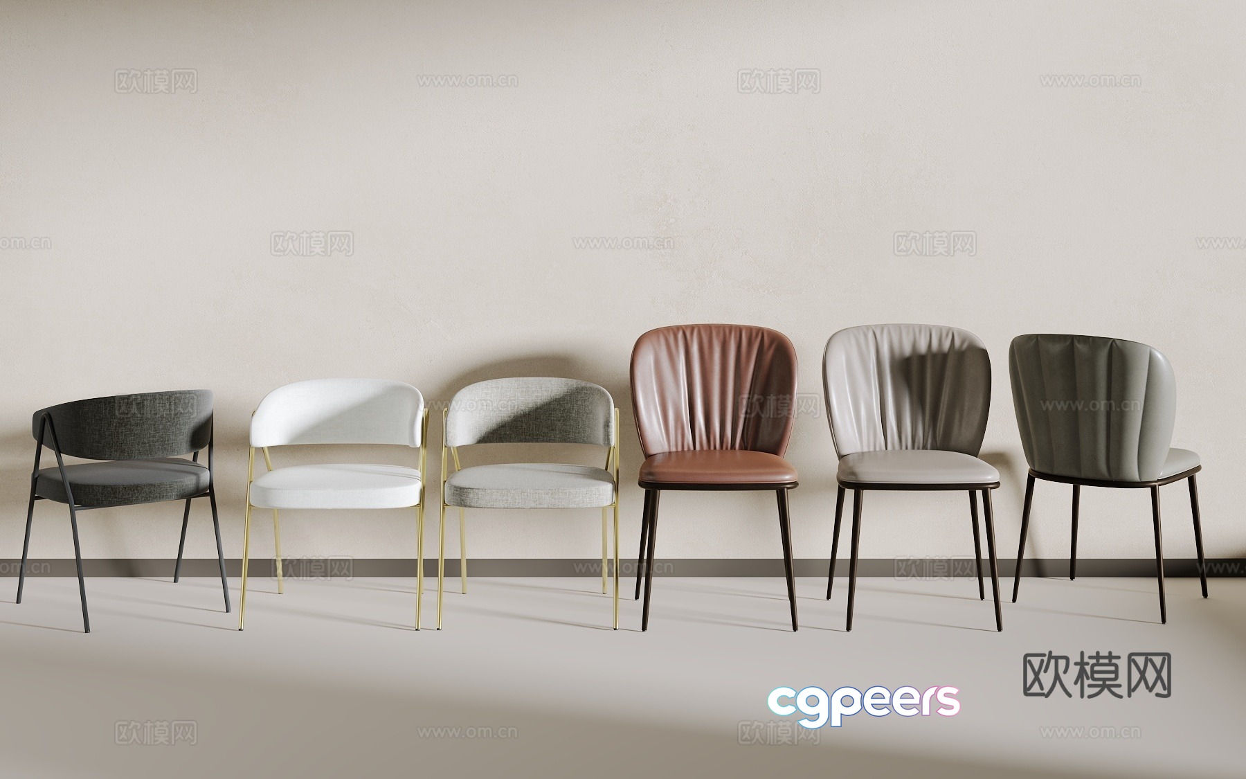 Light luxury dining chair 3D model Light luxury dining chair 3D model